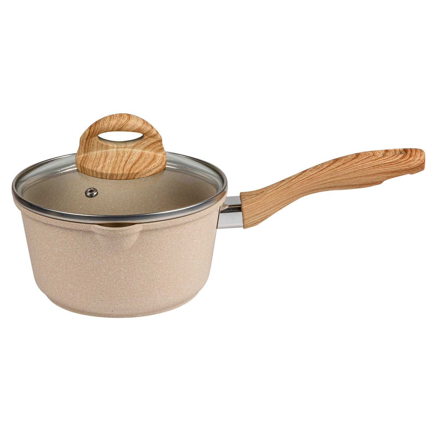 Ковш DOMEO Cream 1,3 л с покрытием мрамор