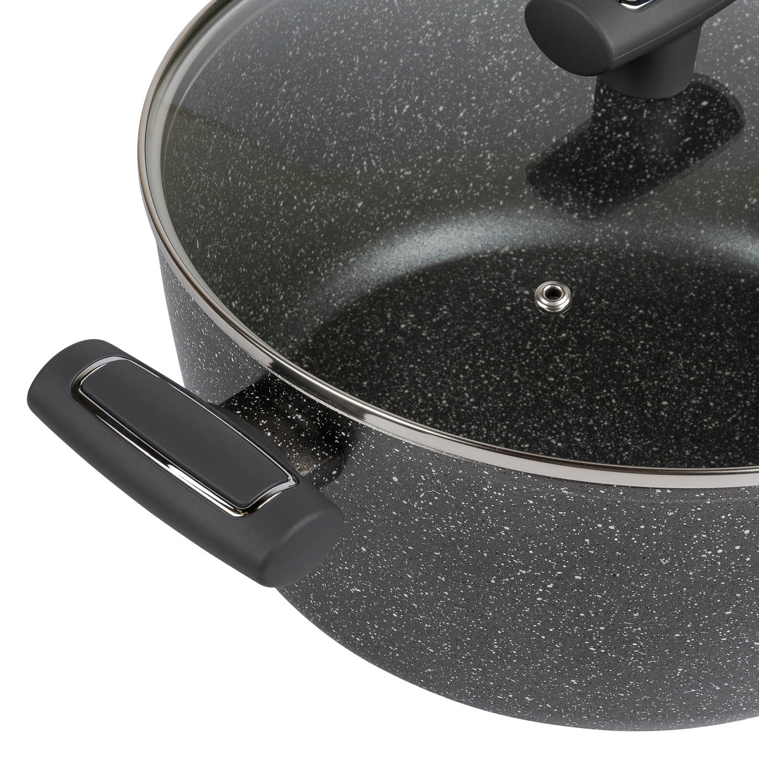 Кастрюля с крышкой DOMEO «Серый мрамор» 6,2 л