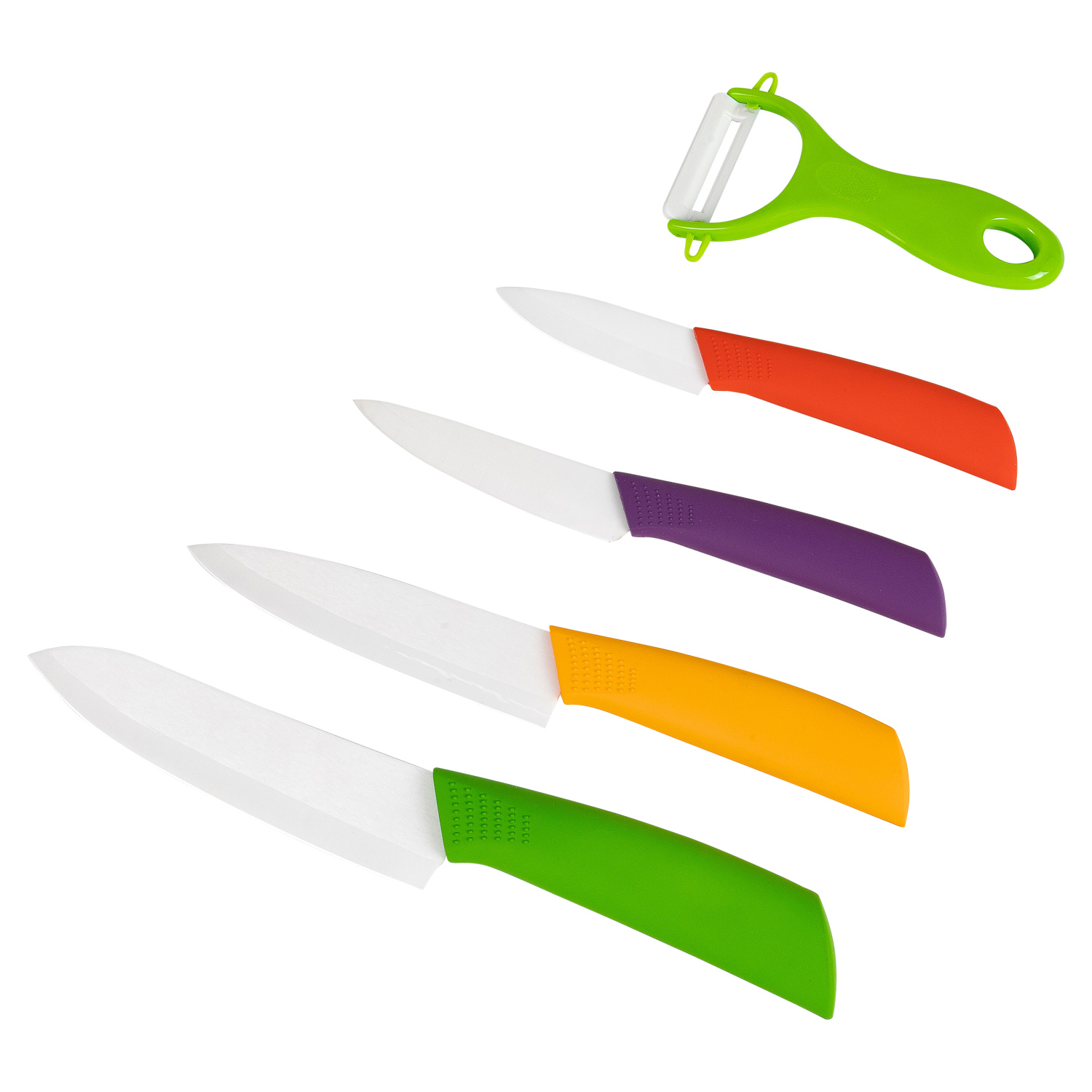 Набор ножей DOMEO Сeramics 4 шт. и овощечистка на подставке