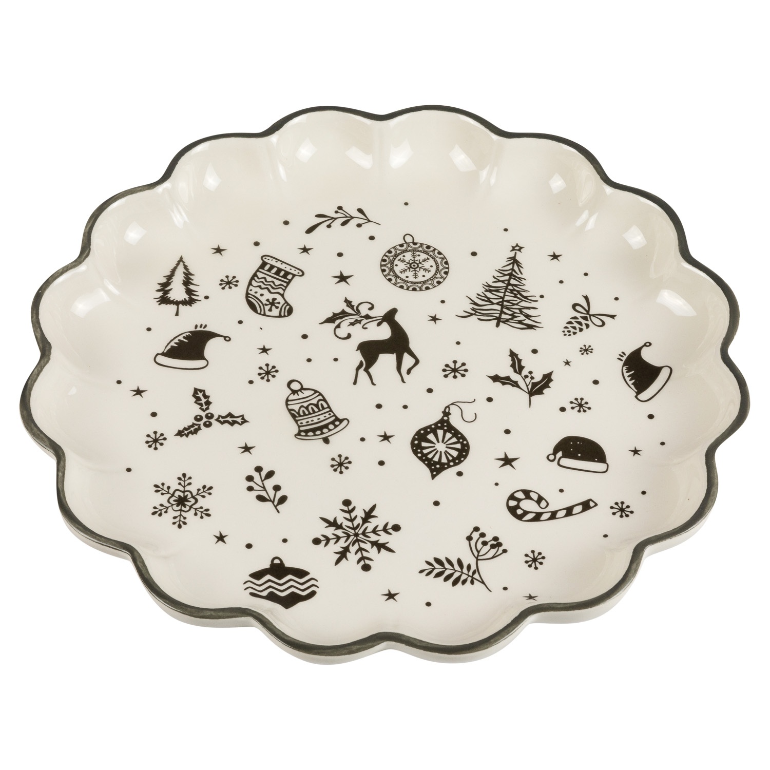 Блюдо фигурное для закусок Selecta Christmas «Новогодний калейдоскоп» 25,5 см
