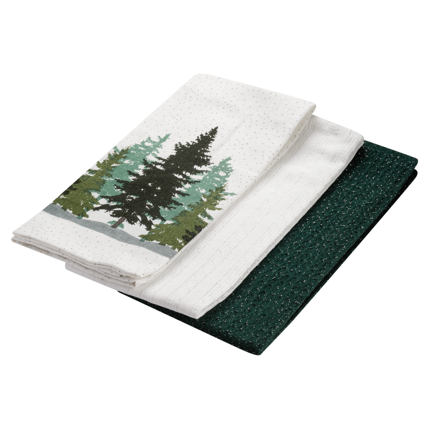 Набор полотенец Selecta Christmas «Зелёные ели» 3 шт.