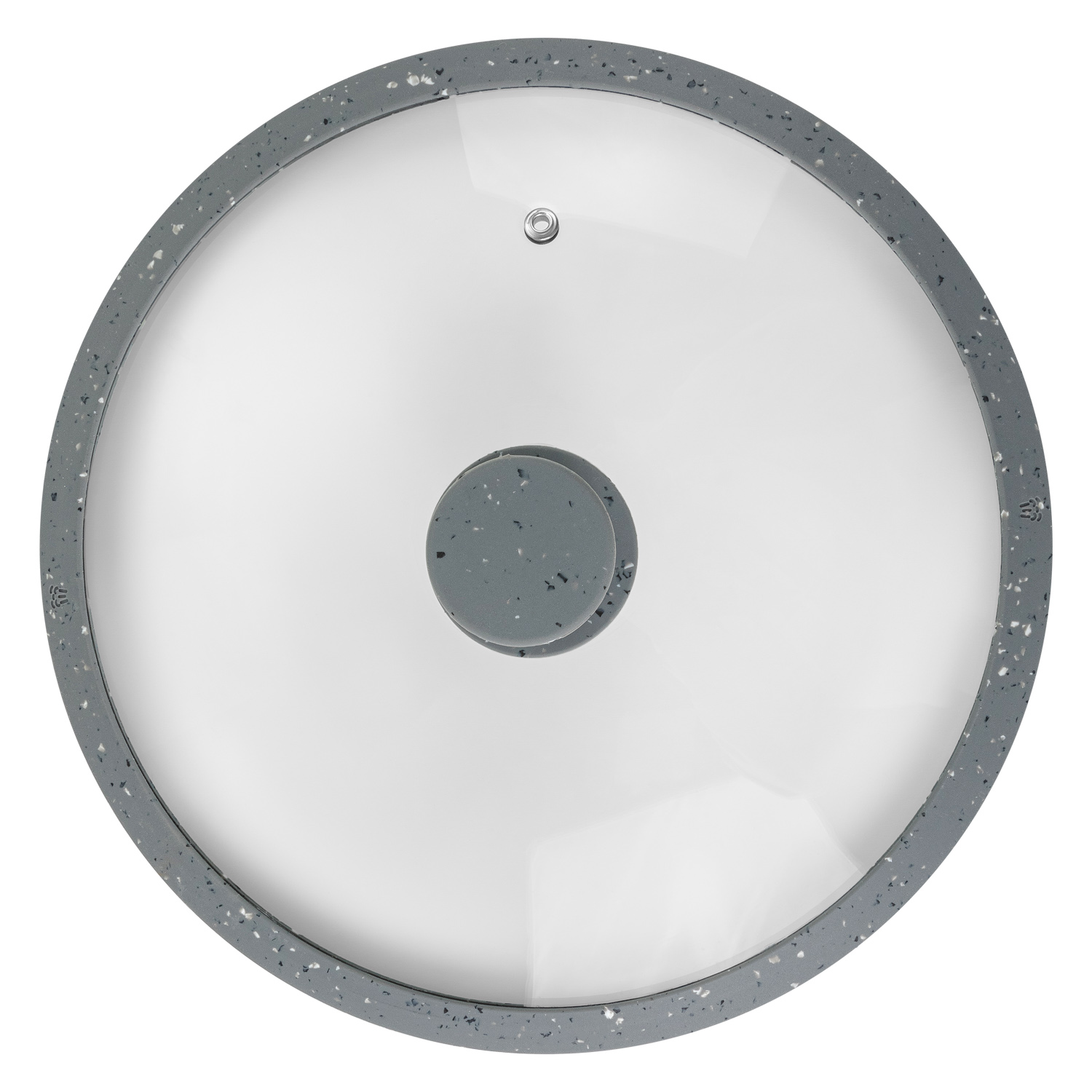 Крышка стеклянная DOMEO «Морион» 28 см с силиконовым ободом серого цвета