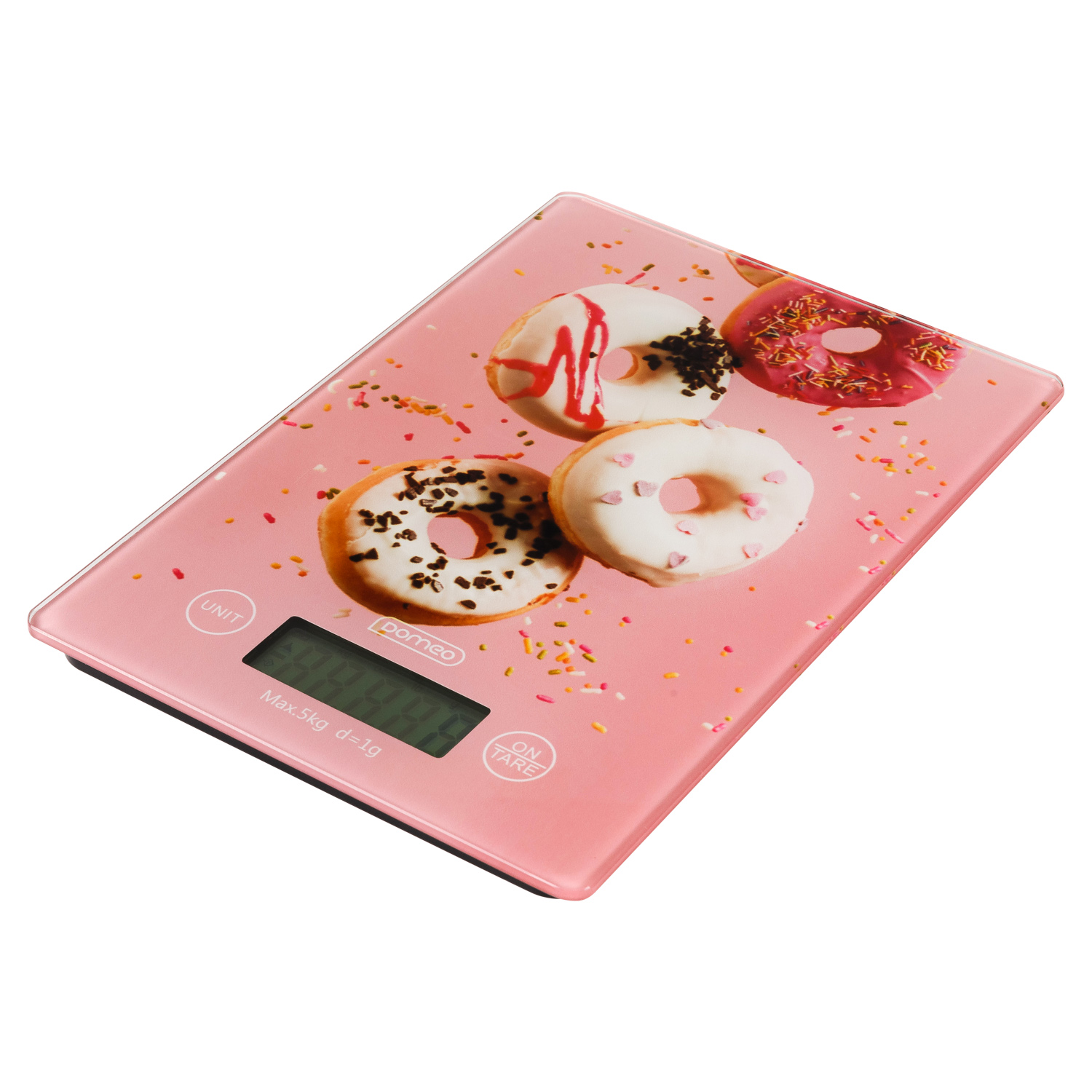 Весы кухонные DOMEO электронные до 5 кг 23х16 см с пончиками