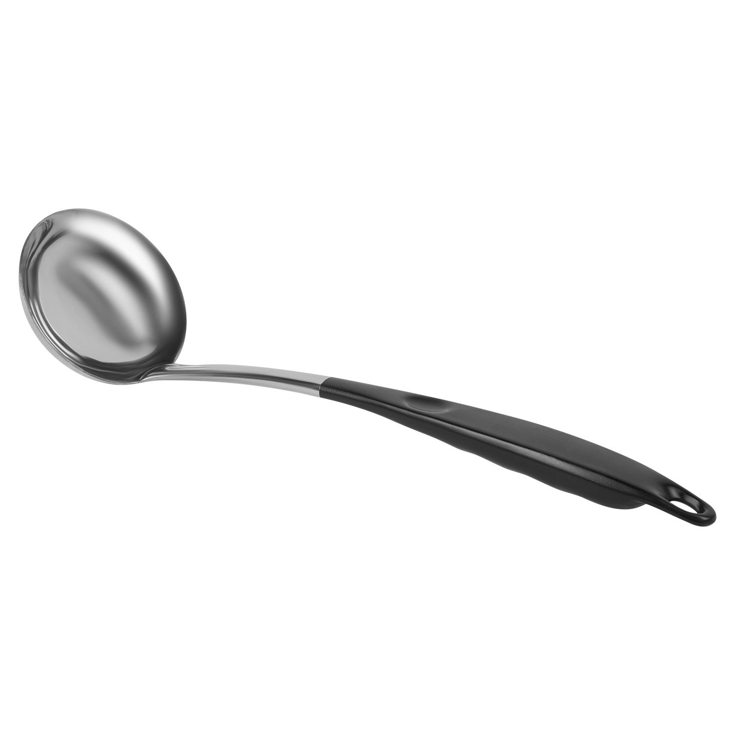 Половник DOMEO «Орегано» 33 см из нержавеющей стали с черной ручкой