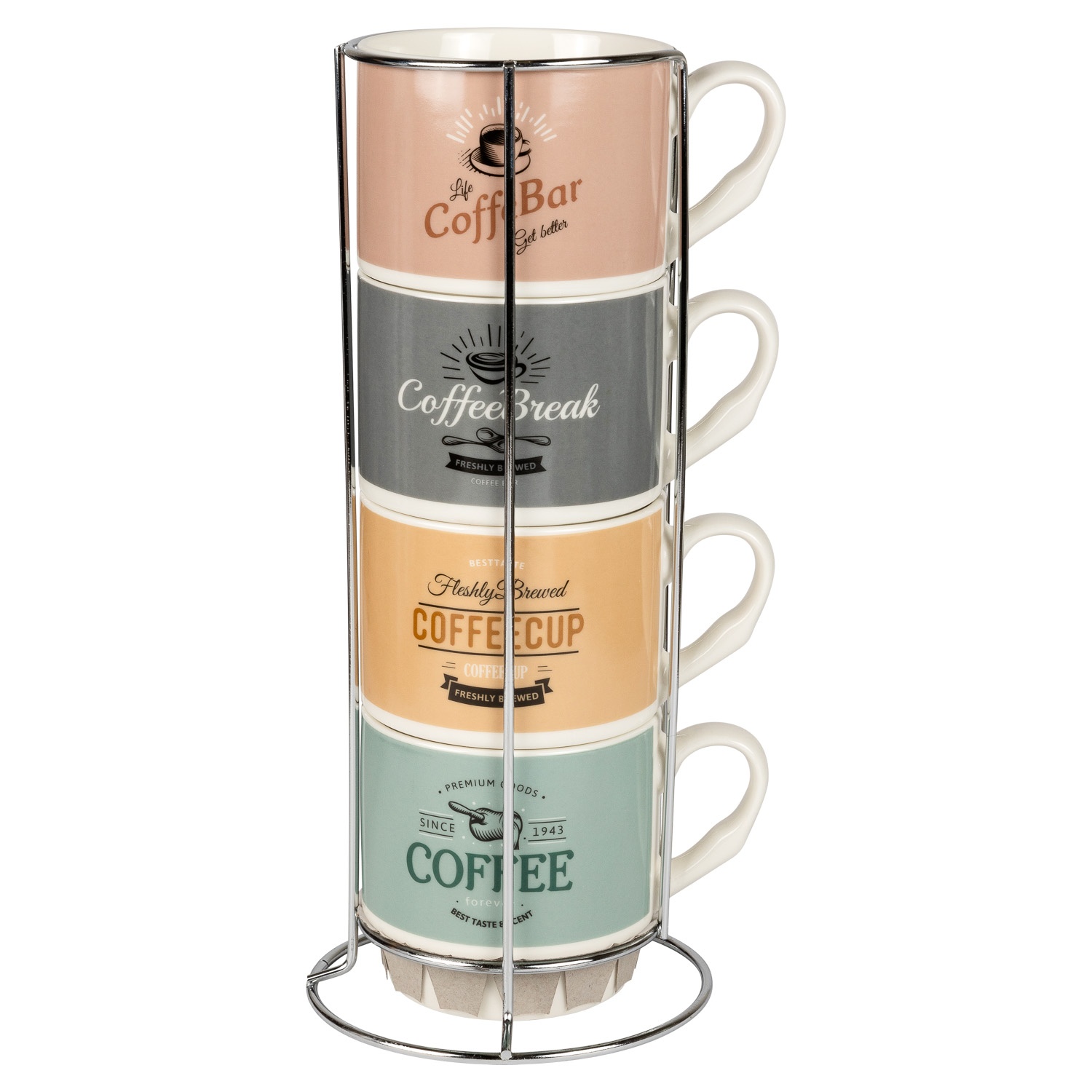 Набор кружек на подставке DOMEO 4 шт. 305 мл