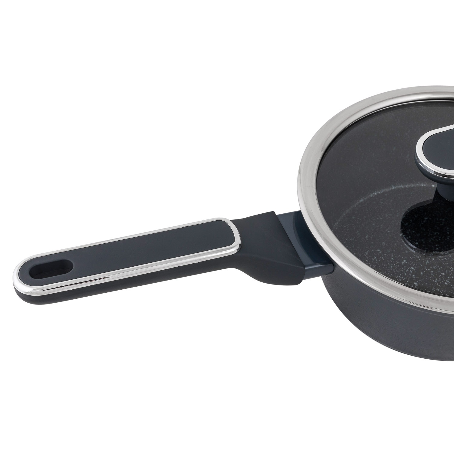 Ковш DOMEO 18 «Черный мрамор new» см с мраморным покрытием