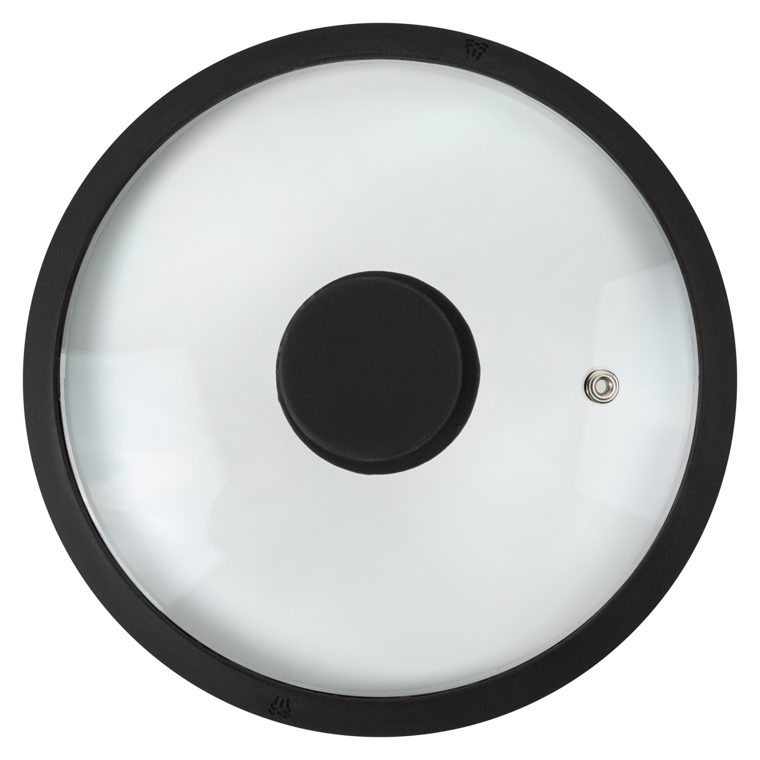 Крышка стеклянная DOMEO «Агат» 20 см с силиконовым ободом черного цвета