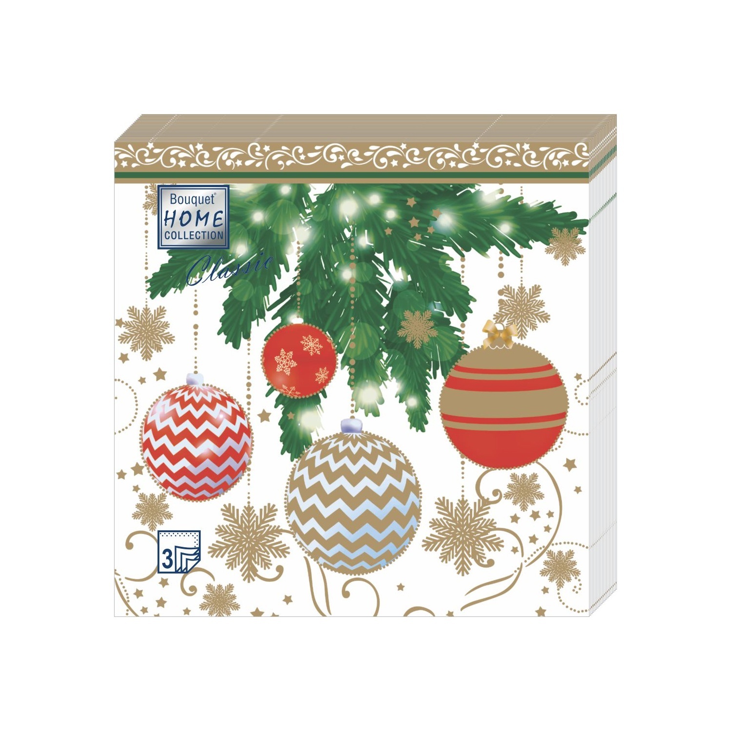 Салфетки бумажные Home Collection «Елочные украшения-2» 20 шт.