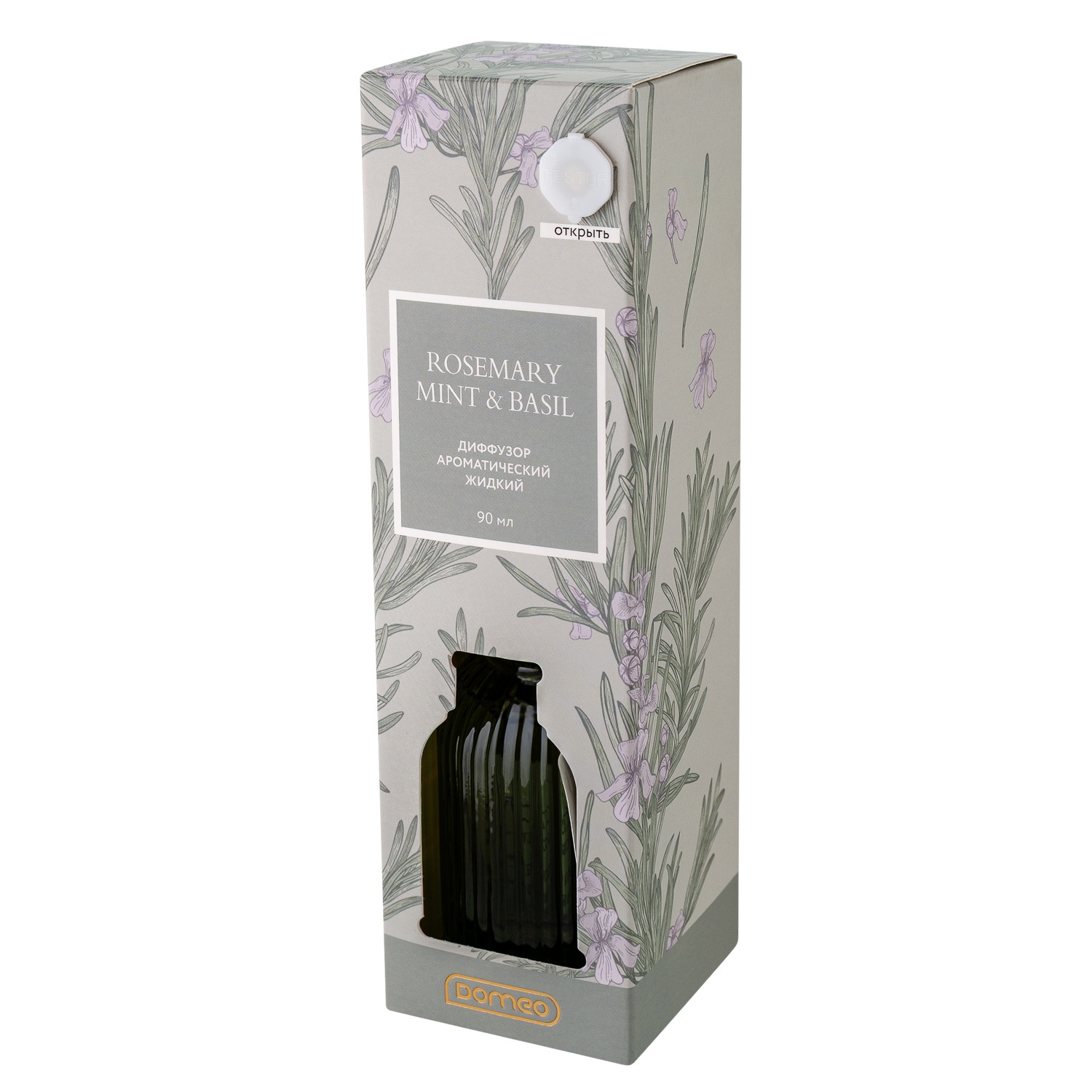 Диффузор ароматизированный DOMEO Rosemary Mint & Basil  90 мл 6 палочек