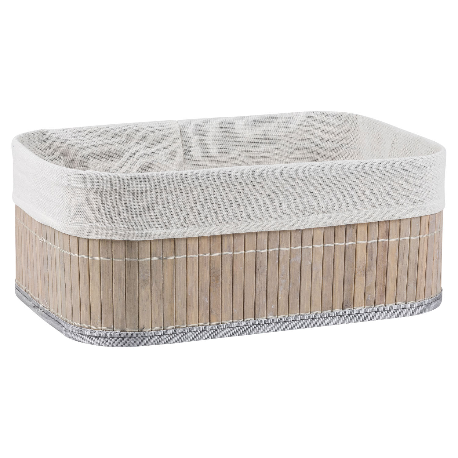 Корзина для хранения Selecta 35x25x14 см из бамбука серого цвета