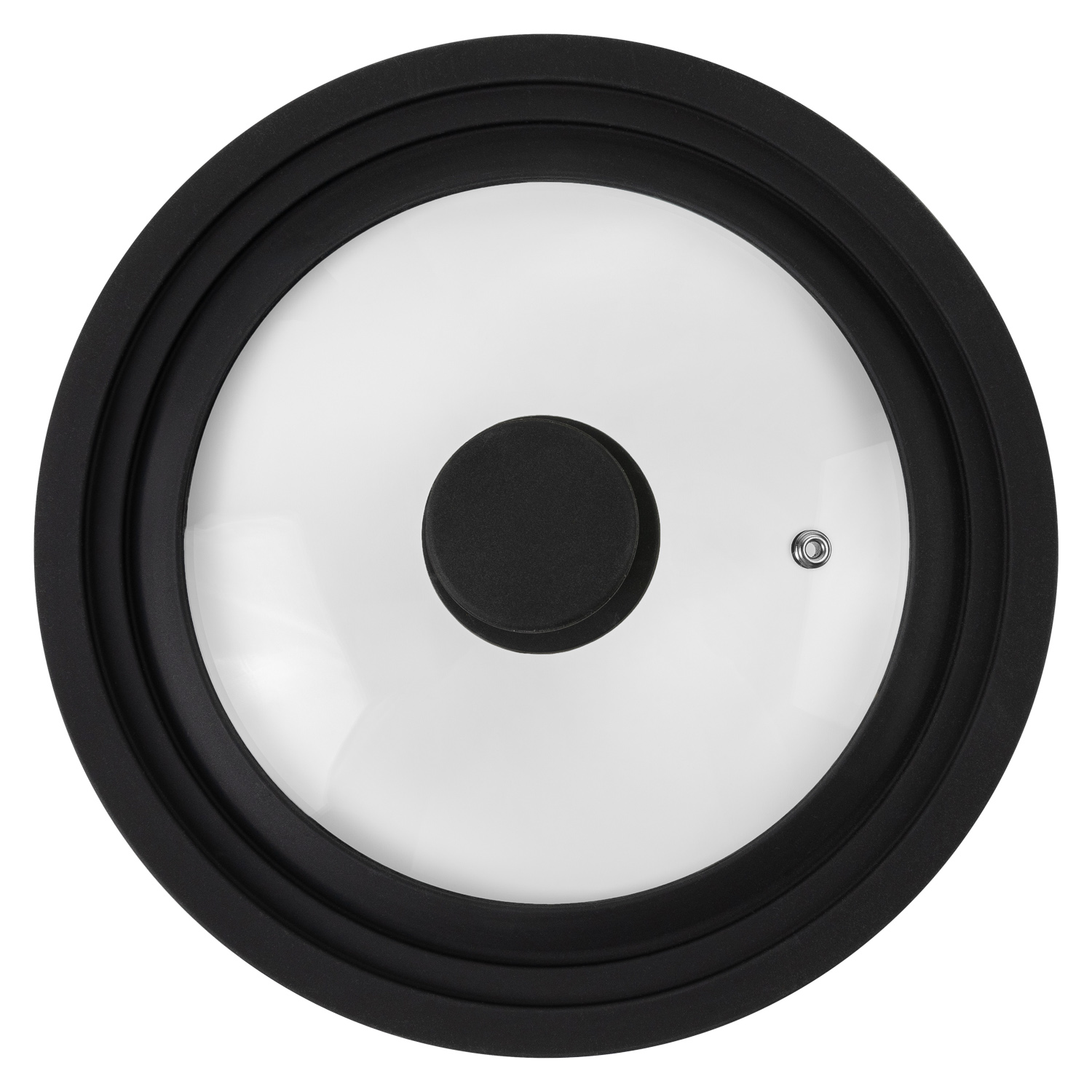 Крышка универсальная DOMEO Fenix 20-24 см с силиконовым с ободом черного цвета