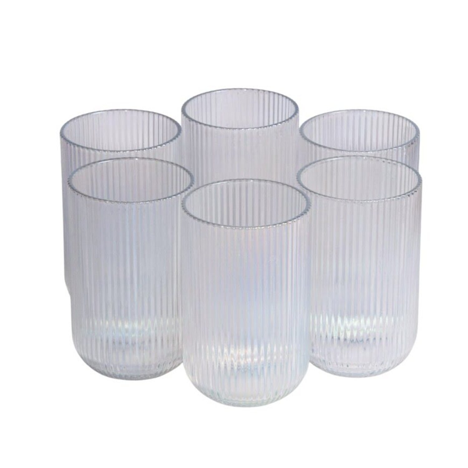 Набор стаканов высоких DOMEO «Грани Жемчужный» 6 шт. 410 мл