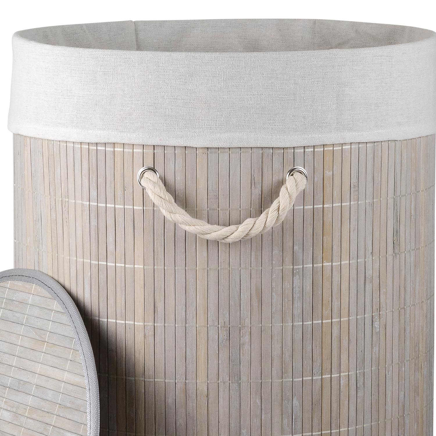 Корзина для белья Selecta 40x40x60 см из бамбука серого цвета