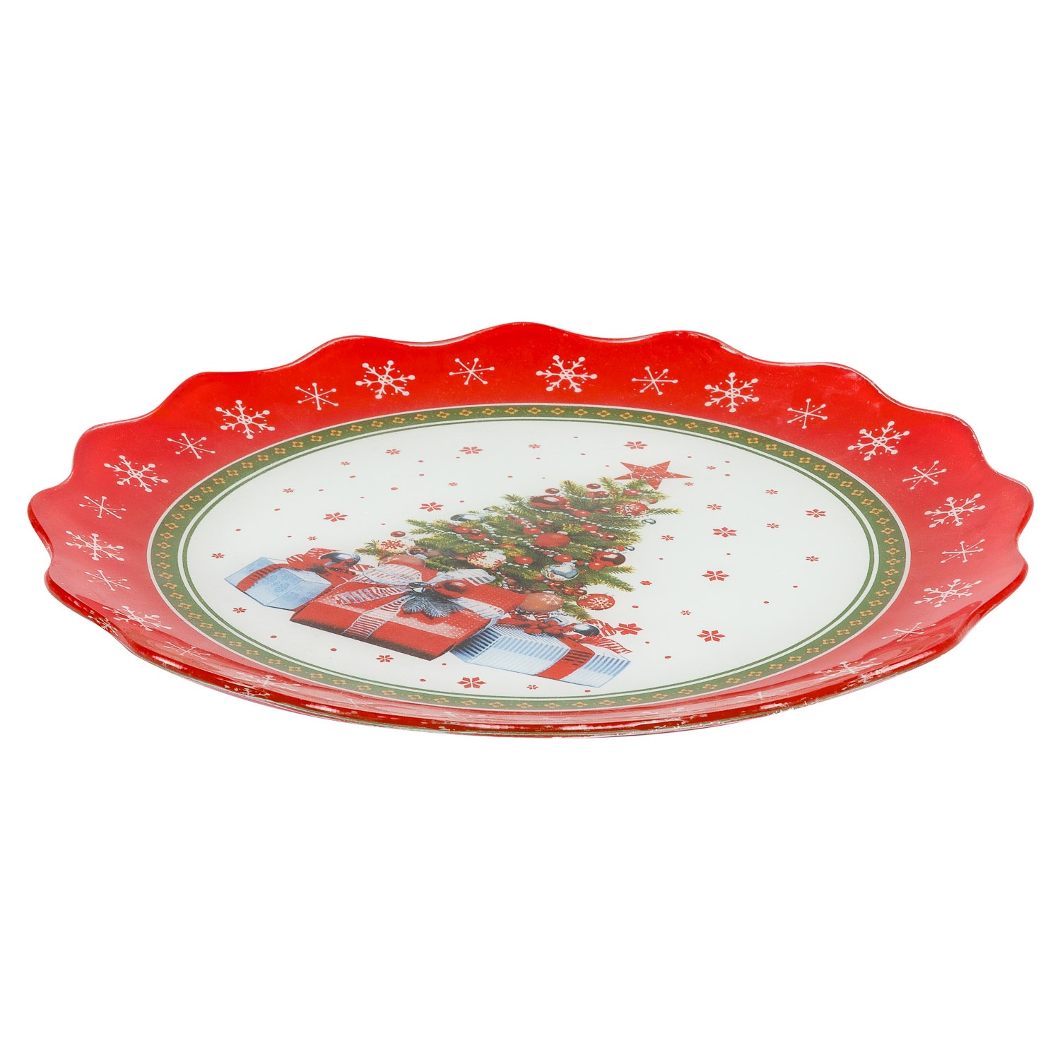 Блюдо Selecta Christmas «Ёлка с подарками» 20,5x20,5x1,4 см