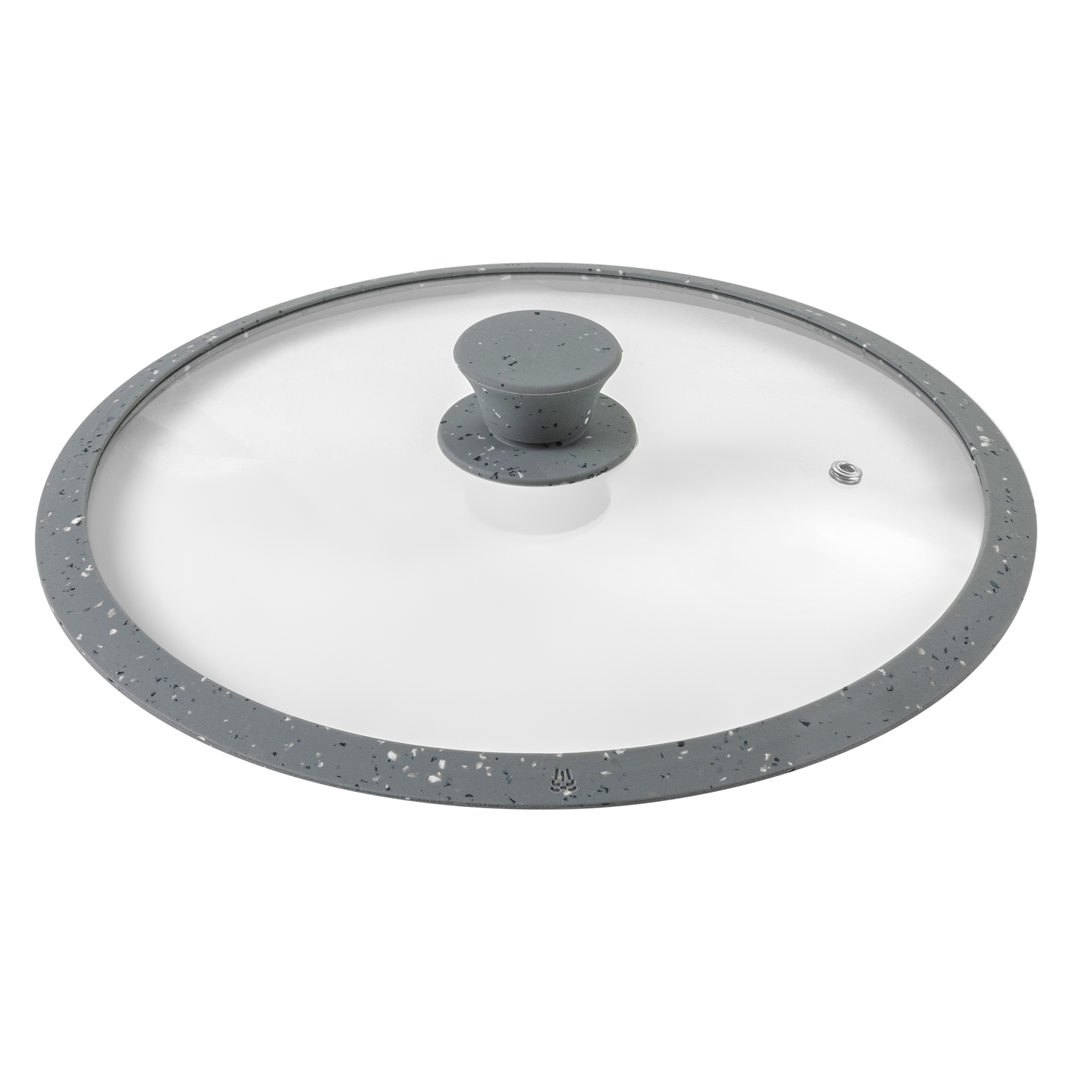 Крышка стеклянная DOMEO «Морион» 28 см с силиконовым ободом серого цвета