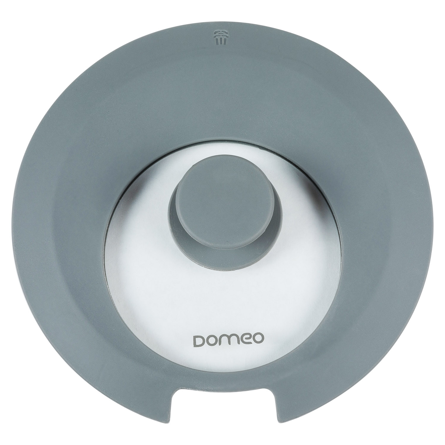 Крышка универсальная DOMEO Nori 24-26-28 см с силиконовым ободом серого цвета