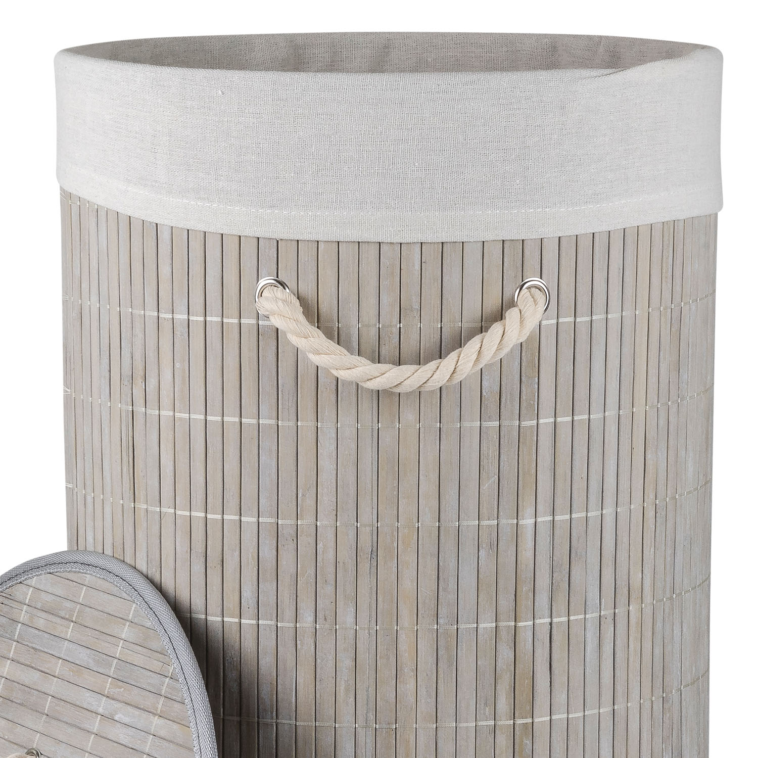 Корзина для белья Selecta 35x35x60 см из бамбука серого цвета