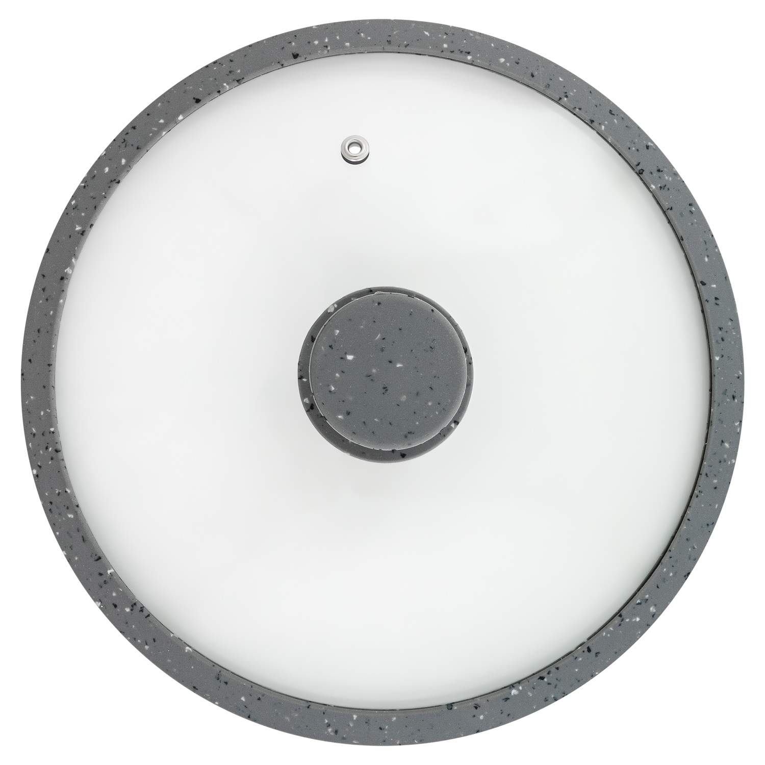 Крышка стеклянная DOMEO «Морион» 24 см с силиконовым ободом серого цвета