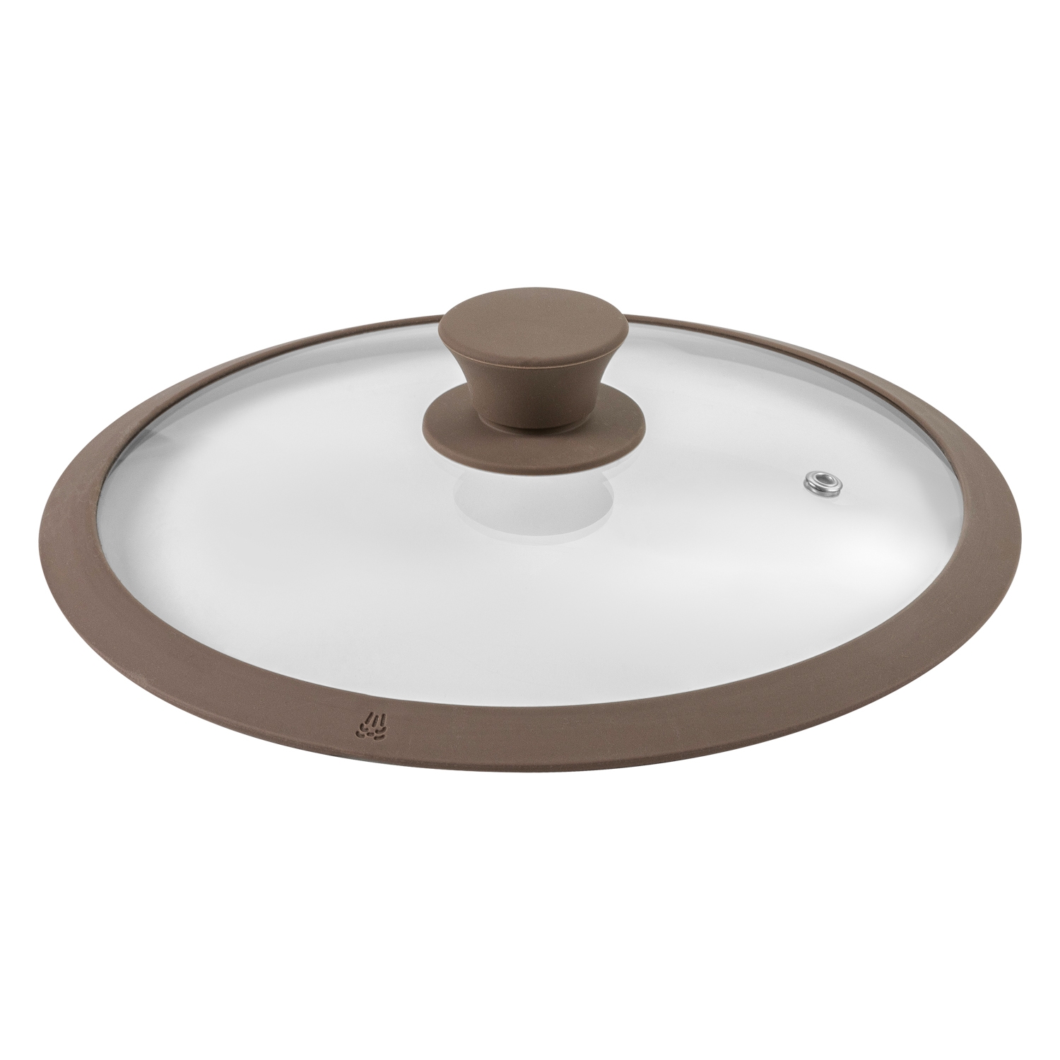 Крышка стеклянная DOMEO Ivory 24 см с силиконовым ободом коричневого цвета