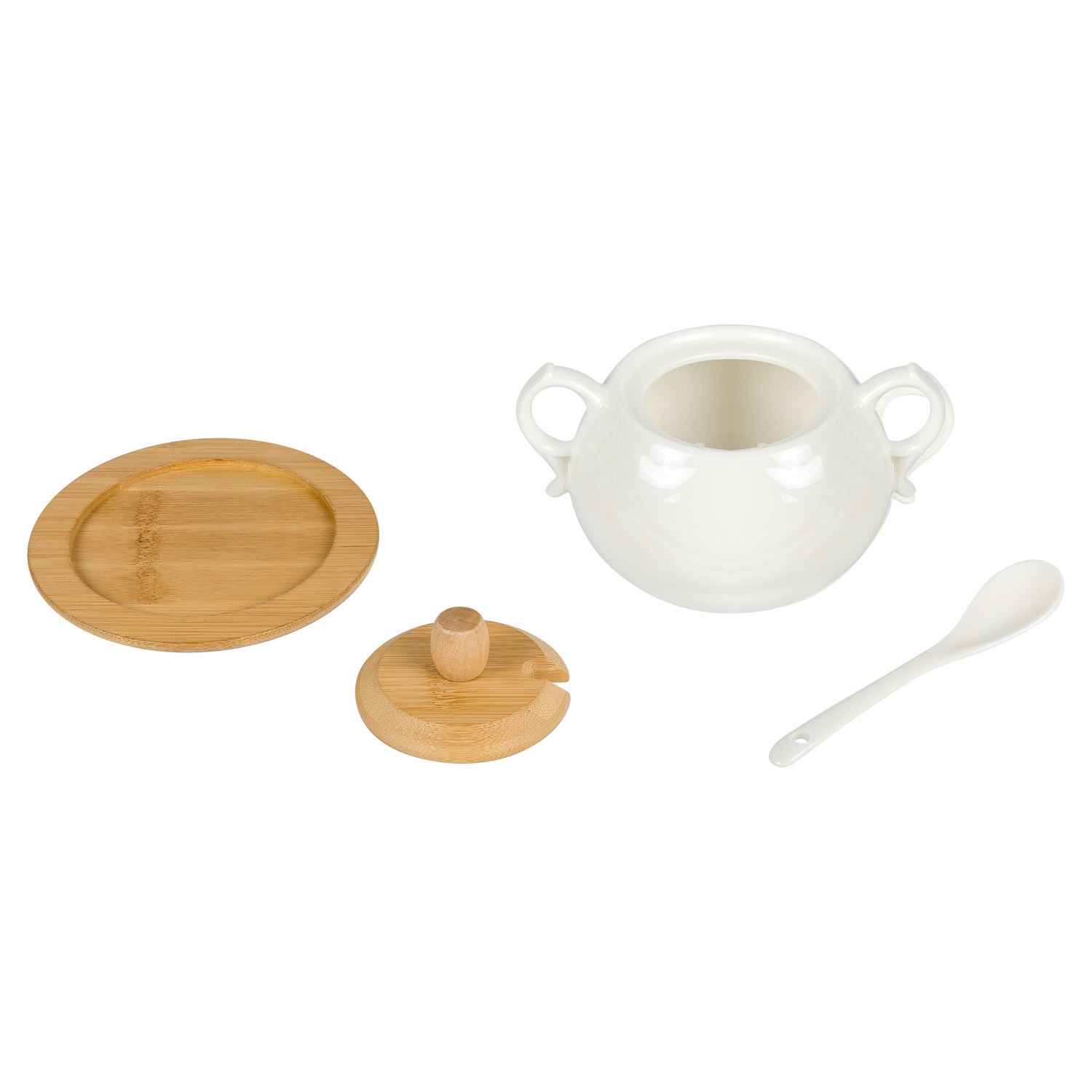 Сахарница DOMEO Linden 13x10,5x8,5 см на бамбуковой подставке