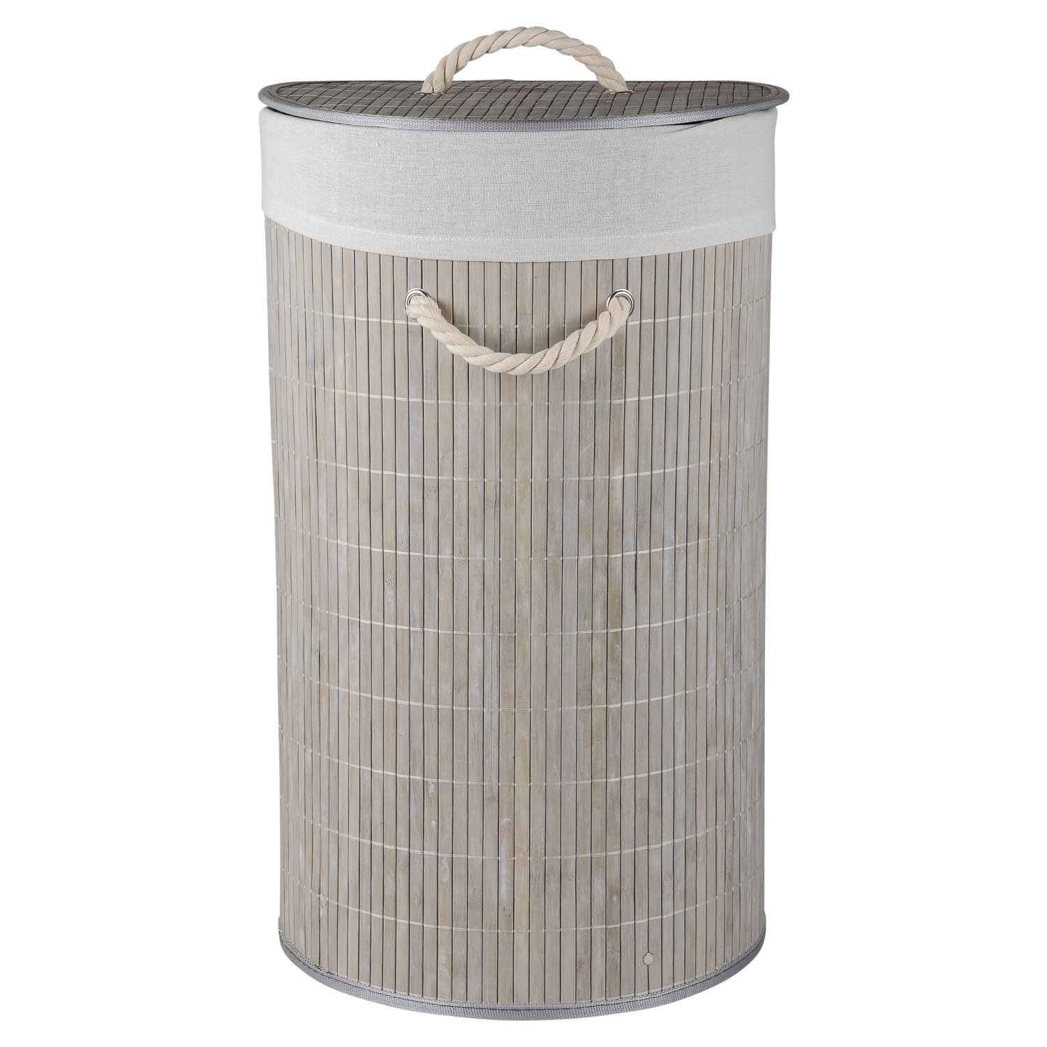 Корзина для белья Selecta 35x35x60 см из бамбука серого цвета