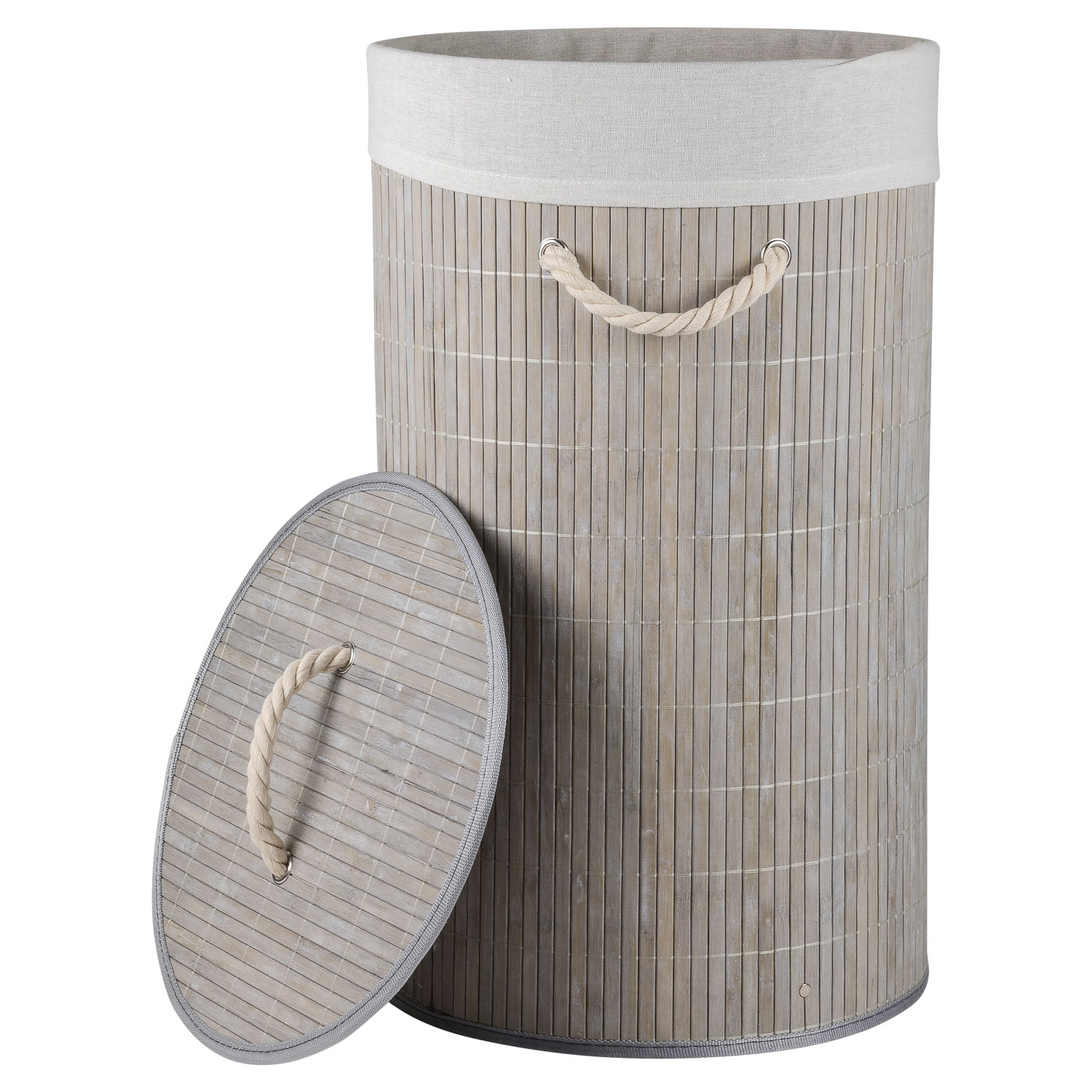 Корзина для белья Selecta 35x35x60 см из бамбука серого цвета