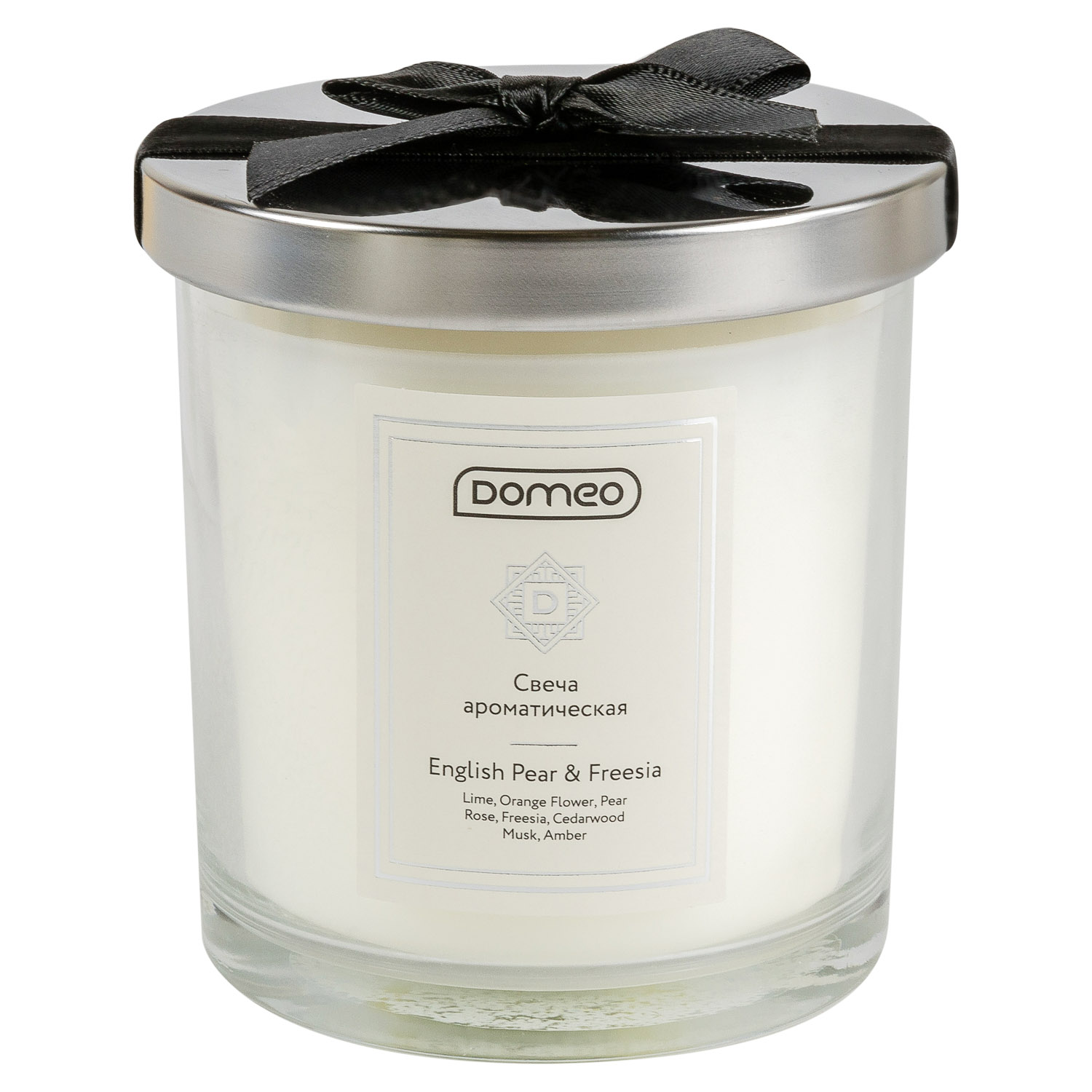 Свеча ароматизированная в банке DOMEO English Pear & Freesia 8x9 см