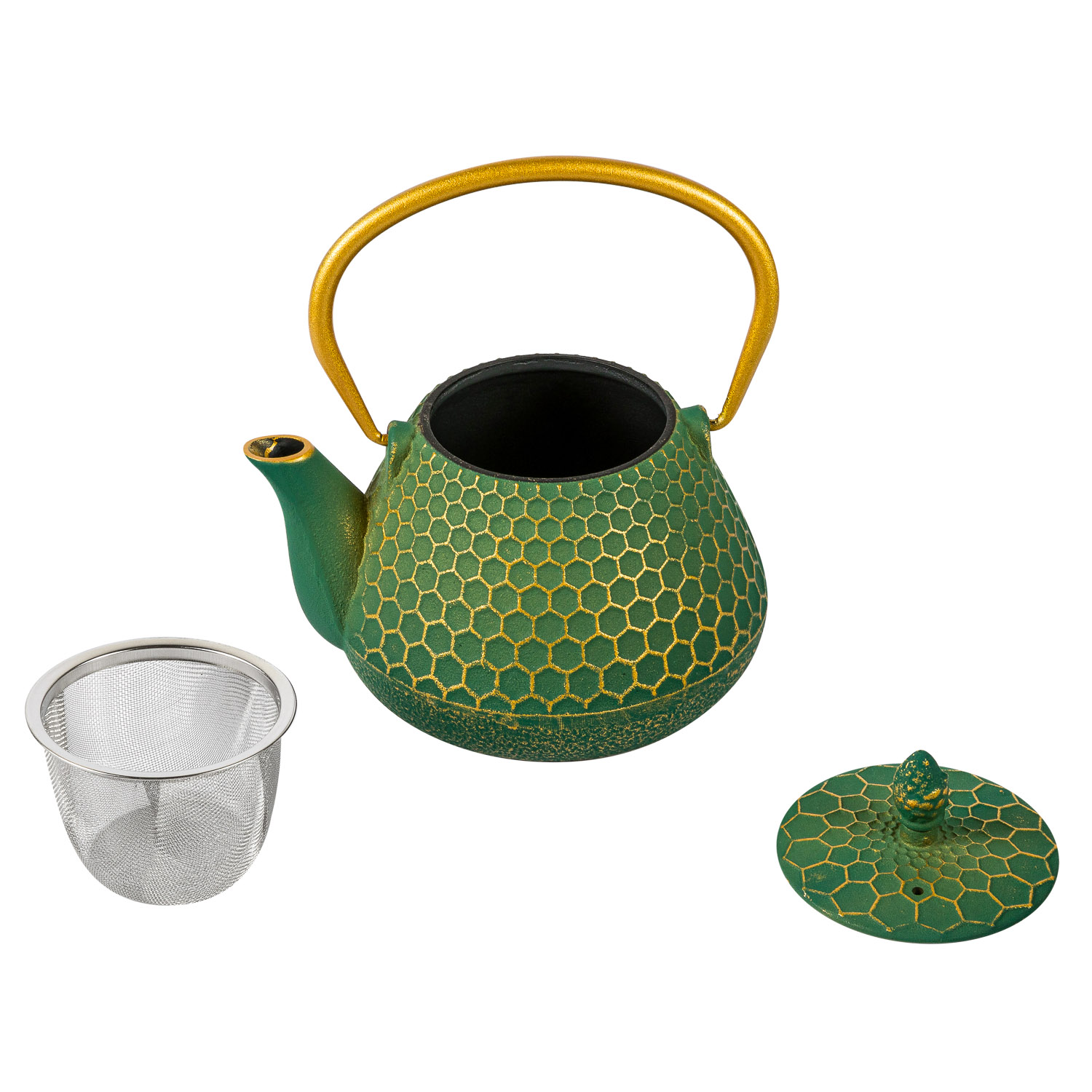 Чайник заварочный DOMEO 1 л из чугуна зеленого цвета