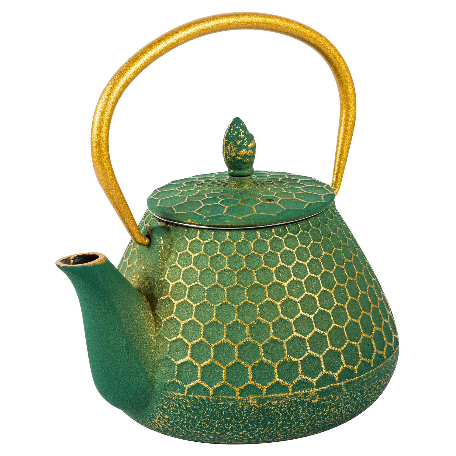 Чайник заварочный DOMEO 1 л из чугуна зеленого цвета