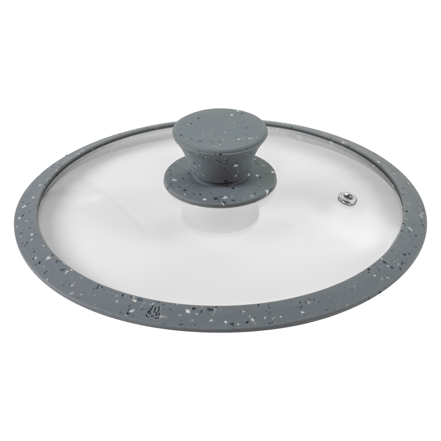 Крышка стеклянная DOMEO «Морион» 20 см с силиконовым ободом серого цвета