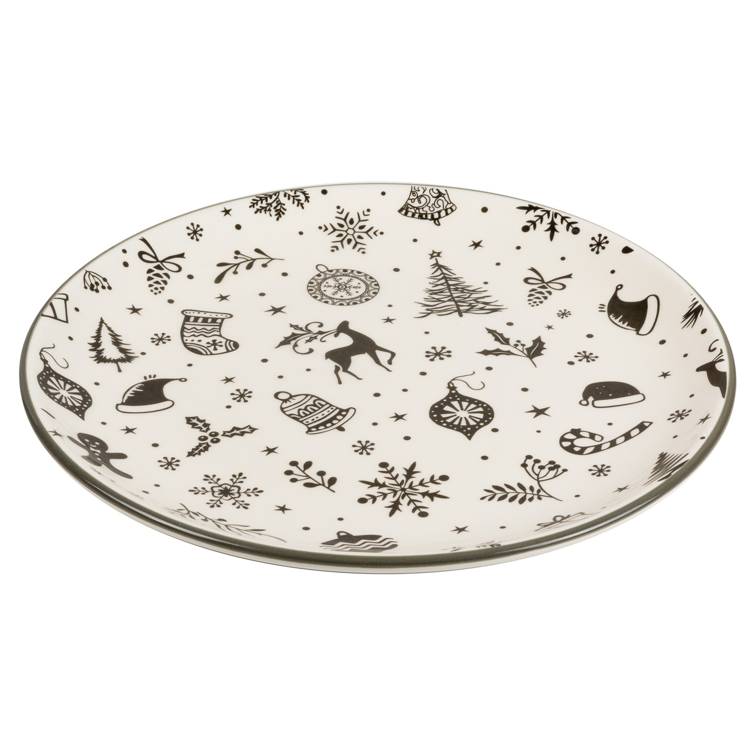 Тарелка для закусок Selecta Christmas «Новогодний калейдоскоп» 21 см