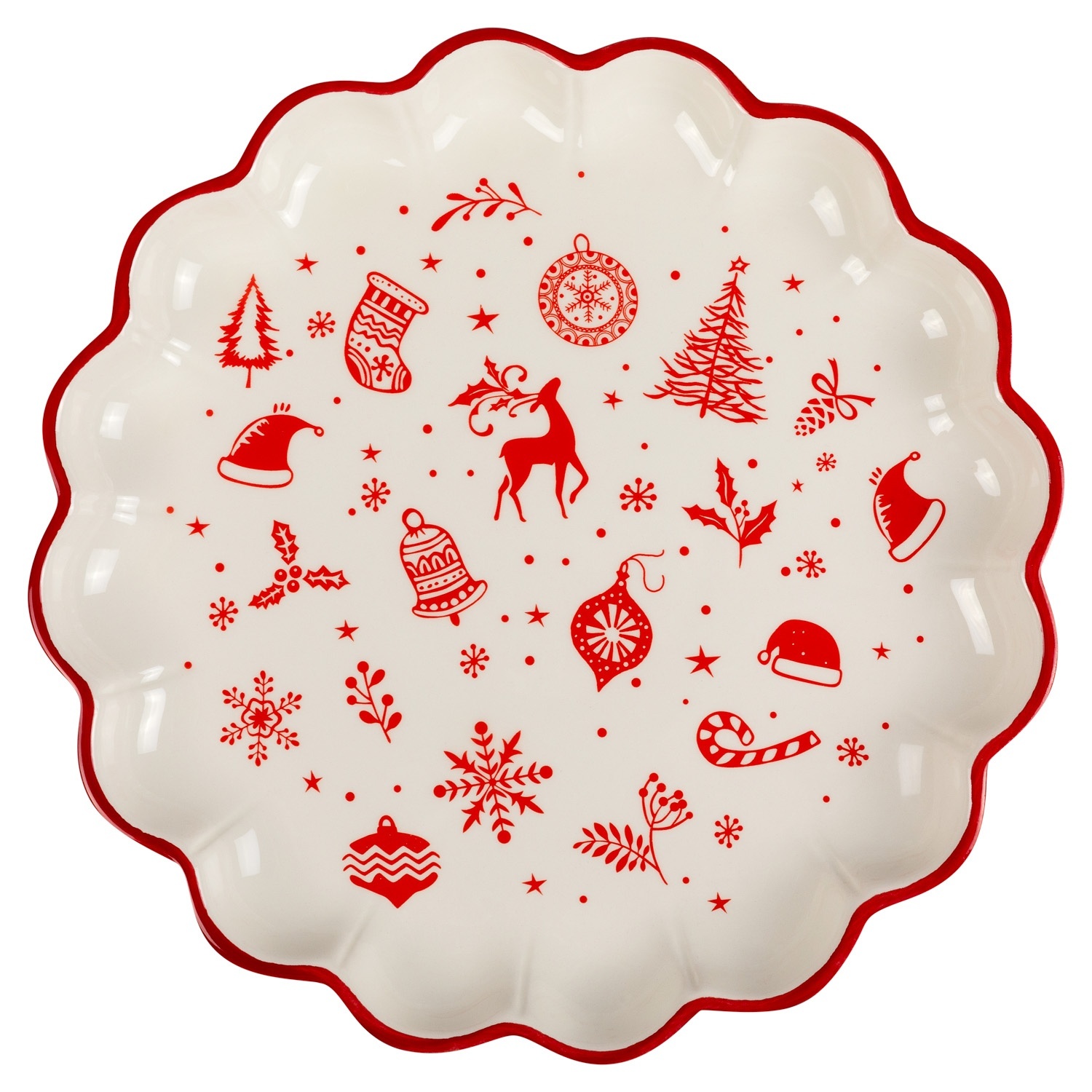 Блюдо фигурное для закусок Selecta Christmas «Новогодний калейдоскоп» 25,5 см