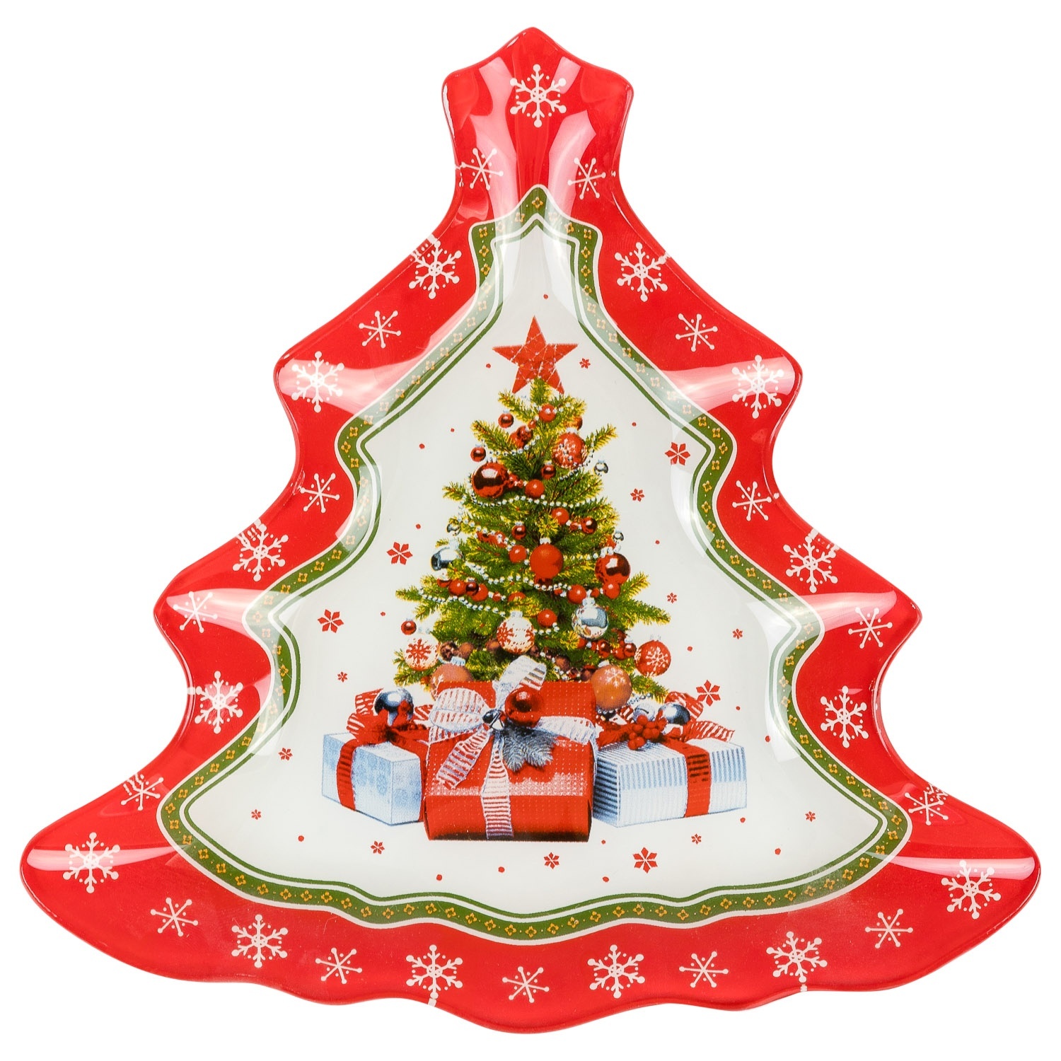 Блюдо Selecta Christmas «Ёлка с подарками» 25x15x2 см