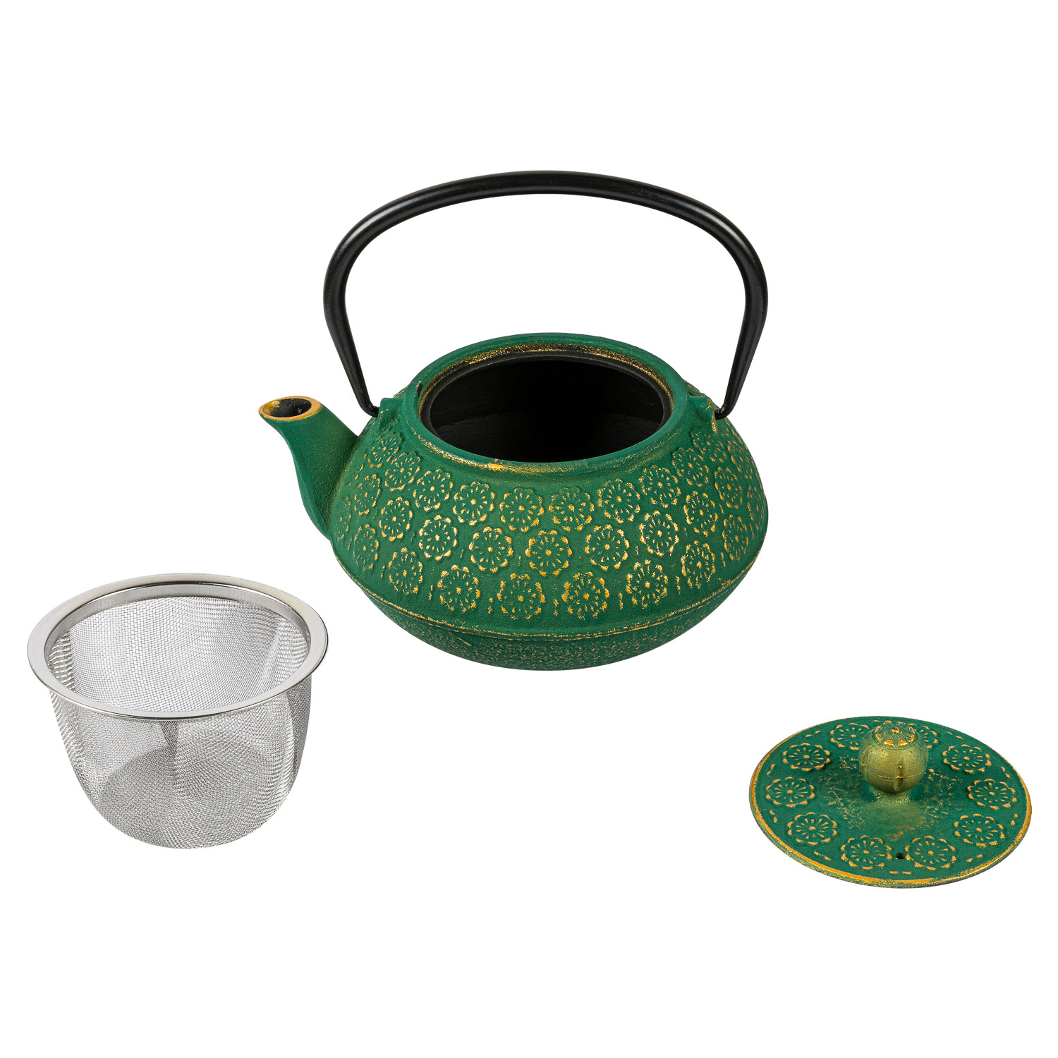 Чайник заварочный DOMEO 1 л из чугуна зеленого цвета