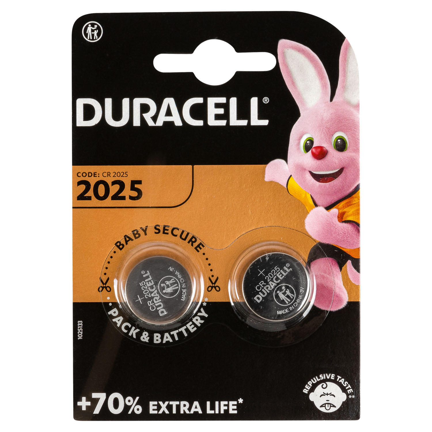 Батарейки дисковые Duracell CR-2025 -2BL 2 шт.