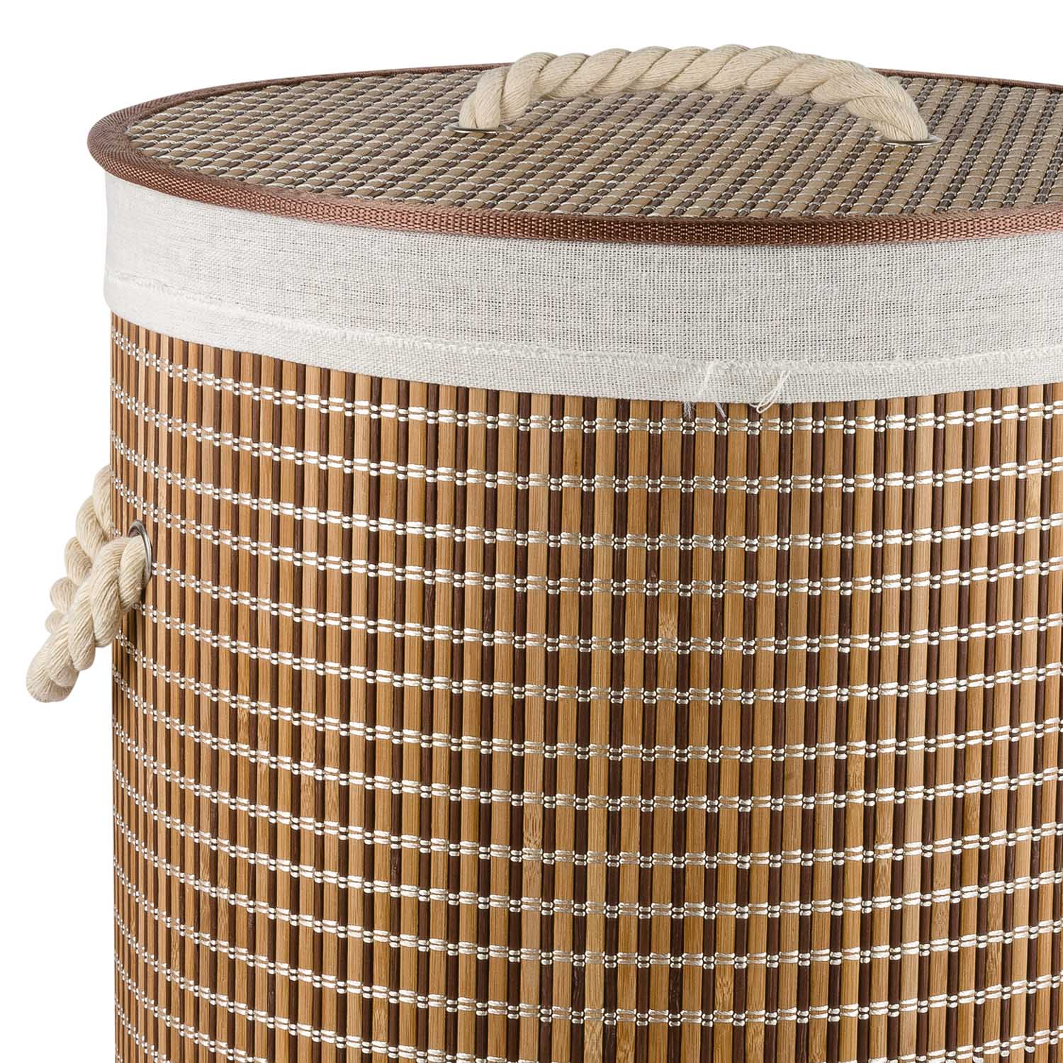 Корзина для белья Selecta 40x40x60 см из бамбука бежевого цвета