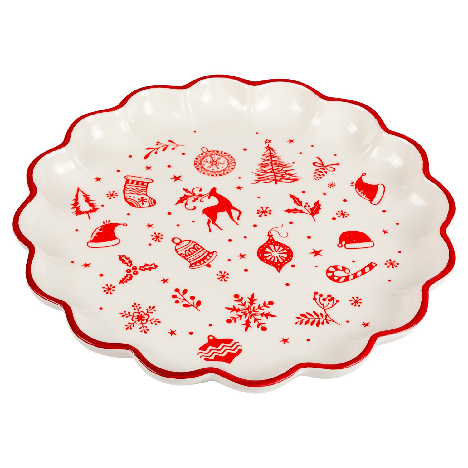 Блюдо фигурное для закусок Selecta Christmas «Новогодний калейдоскоп» 25,5 см