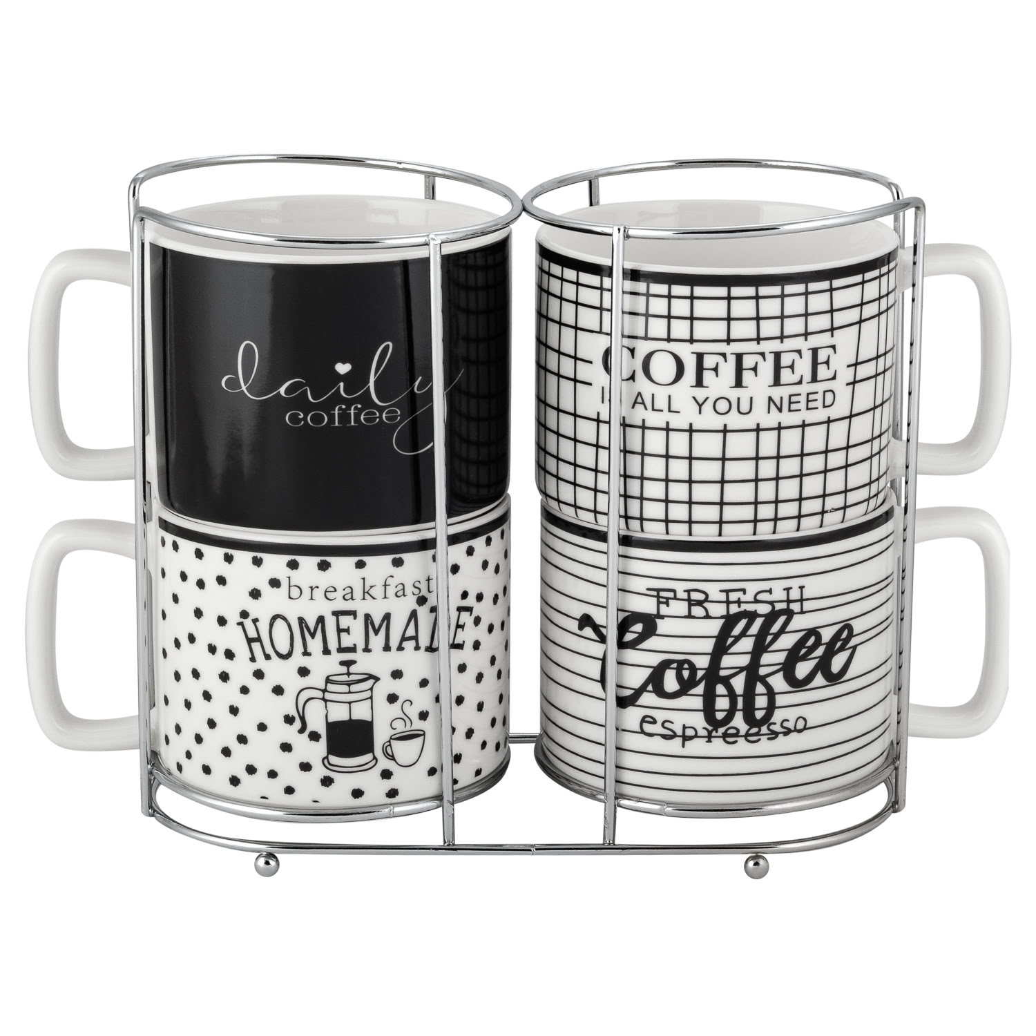 Набор кружек на подставке DOMEO  4шт.  330мл