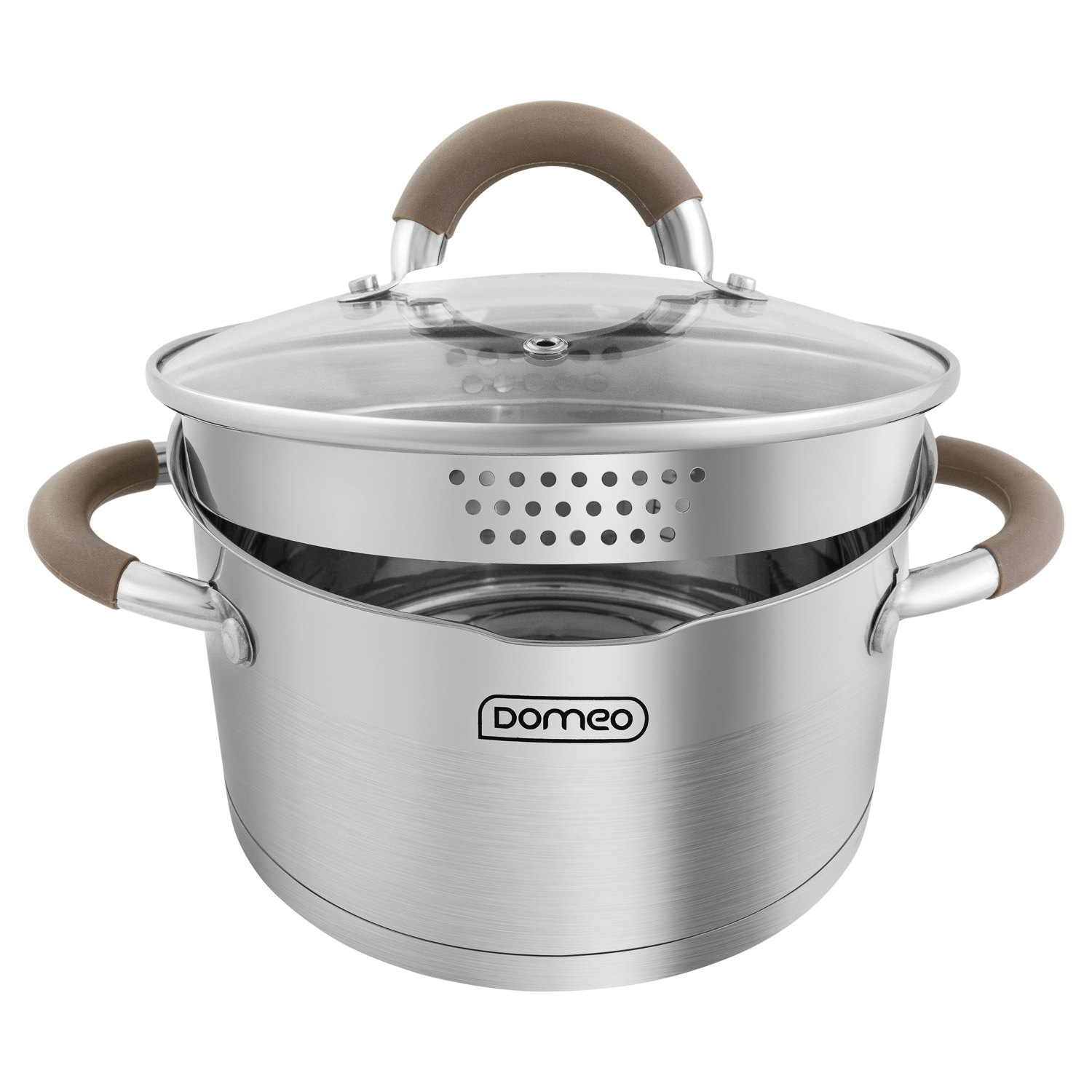 Кастрюля DOMEO Gourmet 2,6 л с крышкой со сливом