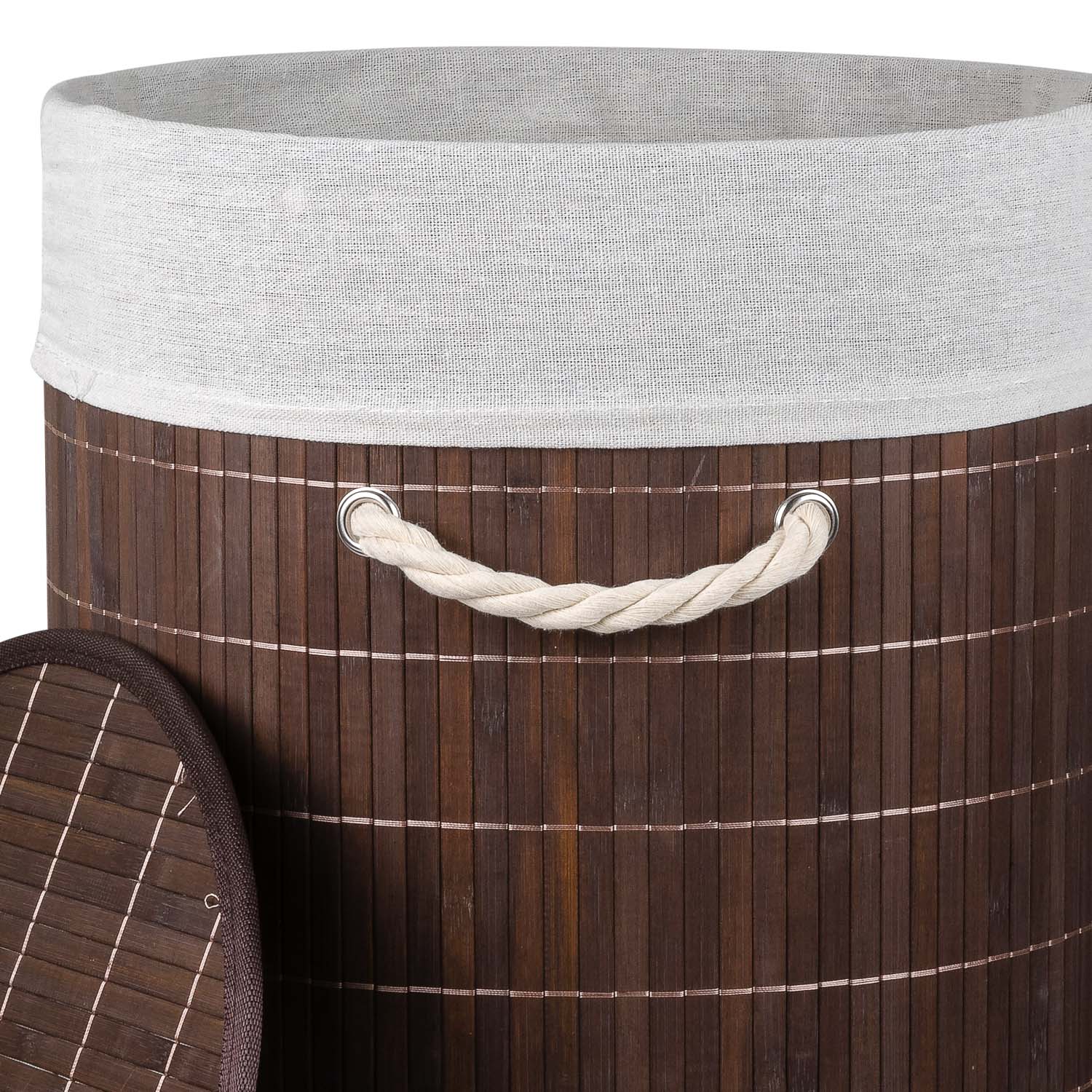 Корзина для белья Selecta 35x35x50 см из бамбука коричневого цвета