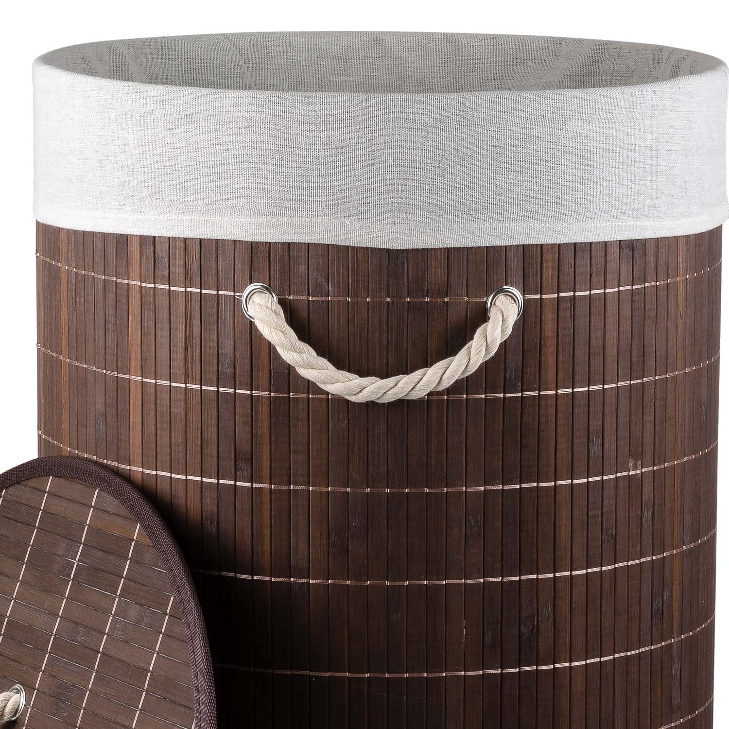 Корзина для белья Selecta 40x40x60 см из бамбука коричневого цвета