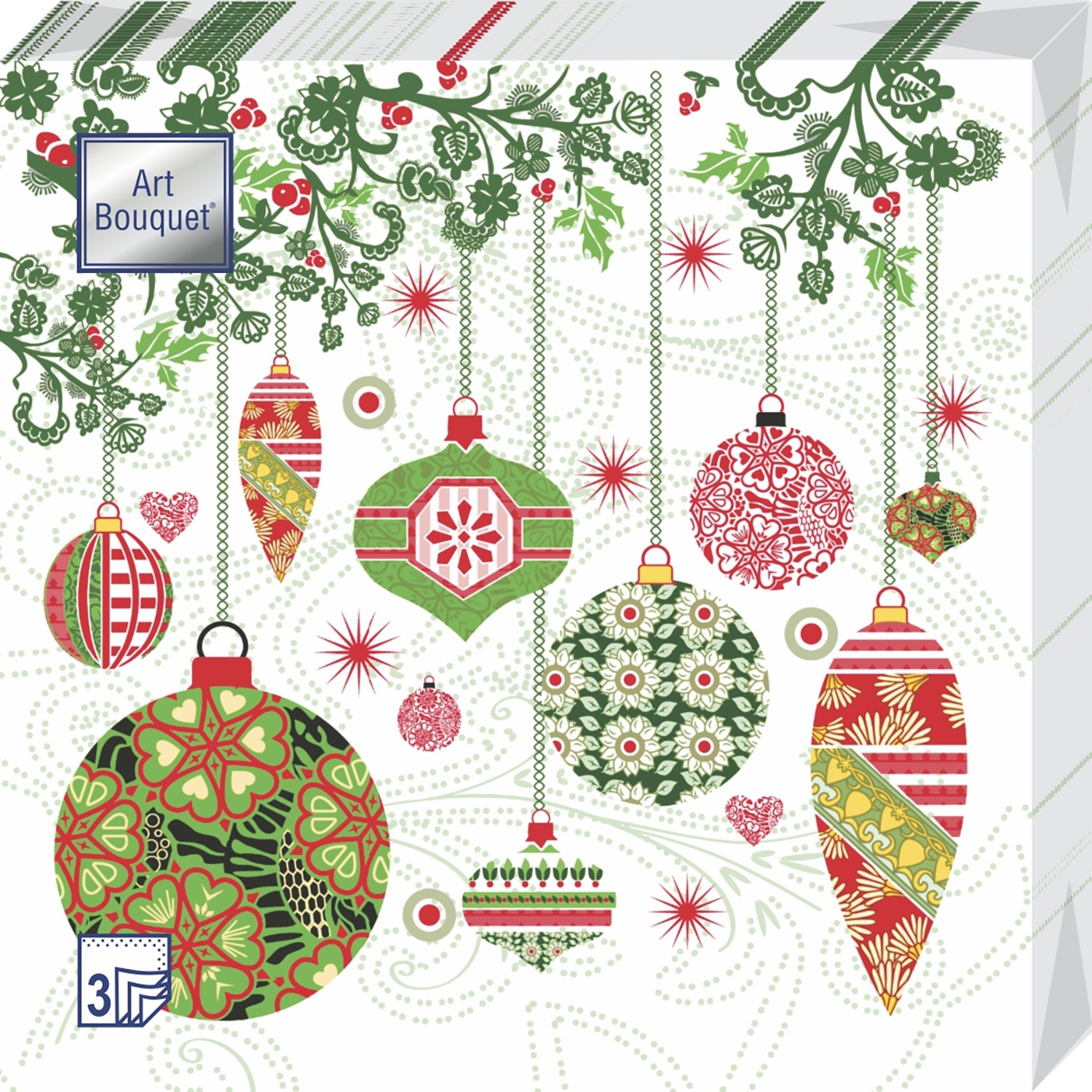 Салфетки Art Bouquet «Ёлочные игрушки» 20 шт.