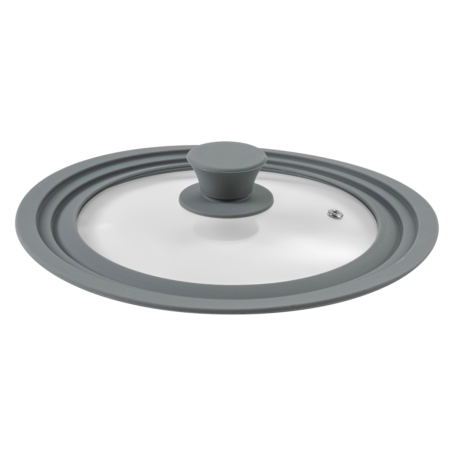 Крышка универсальная DOMEO Cosmos 20-24 см с силиконовым ободом серого цвета