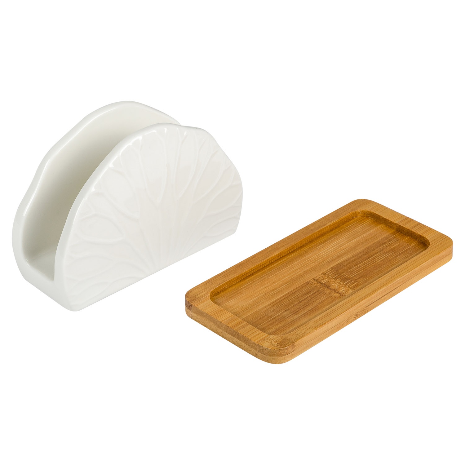 Салфетница DOMEO Linden 12x4x8,2 см на бамбуковой подставке