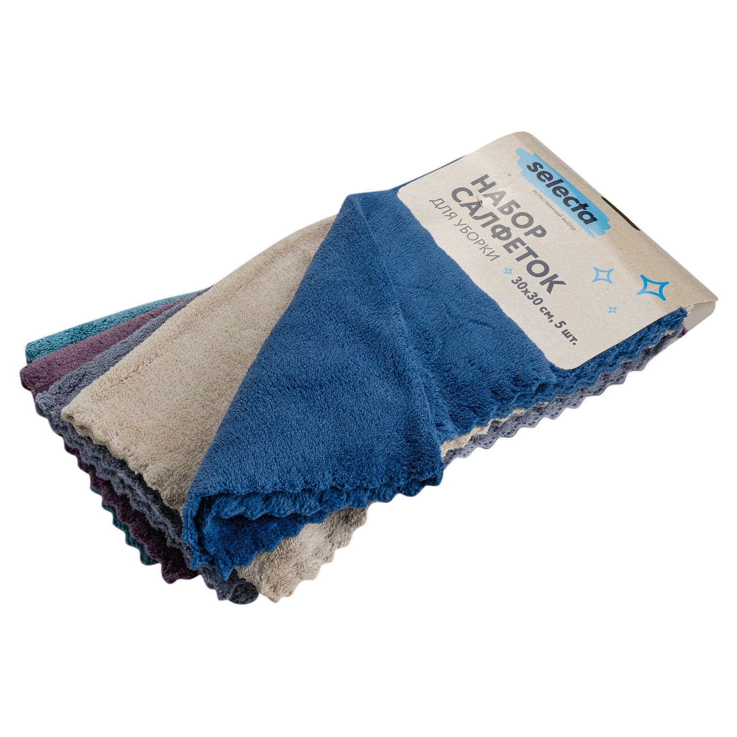 Набор салфеток для уборки Selecta 30x30 см 5 шт.