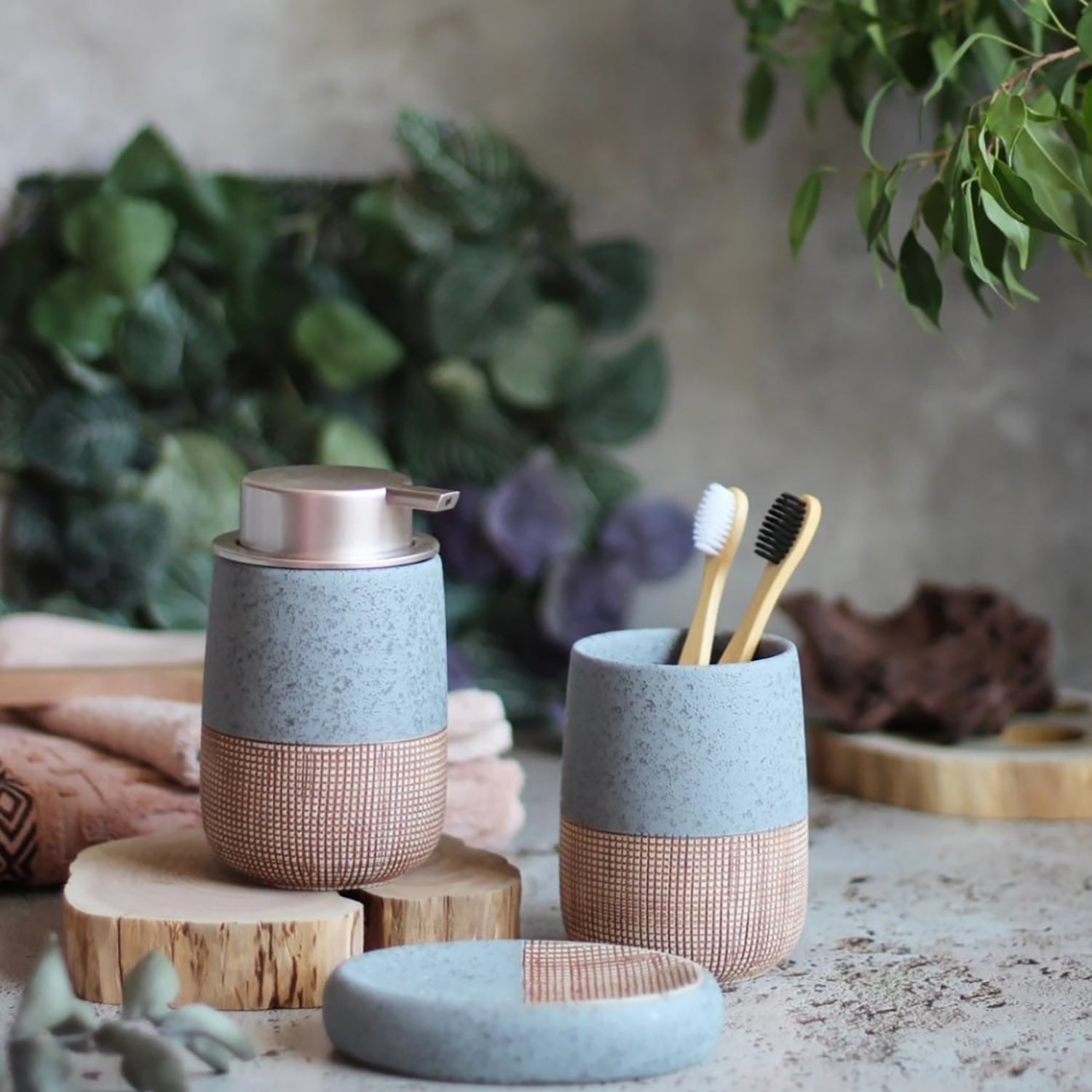 Мыльница Selecta серого-бежевого цвета