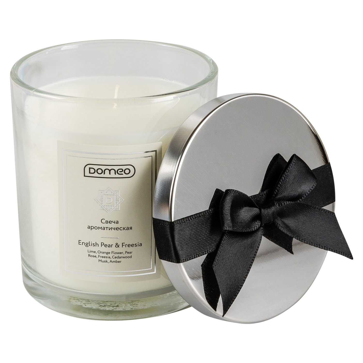 Свеча ароматизированная в банке DOMEO English Pear & Freesia 8x9 см