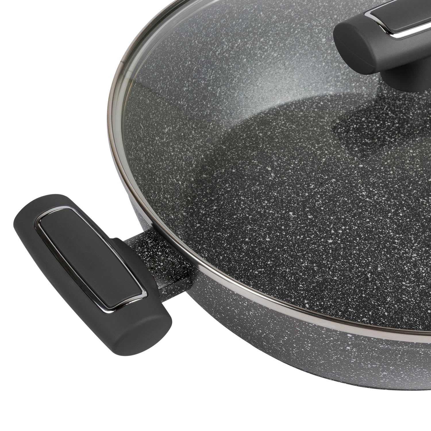 Жаровня с крышкой DOMEO «Серый мрамор» 3,8 л