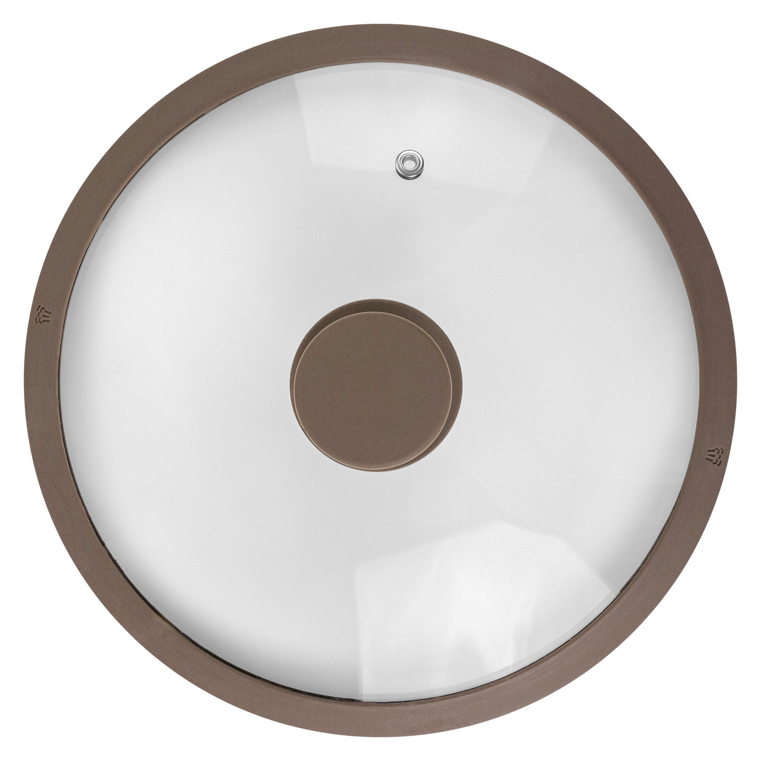 Крышка стеклянная DOMEO Ivory 24 см с силиконовым ободом коричневого цвета