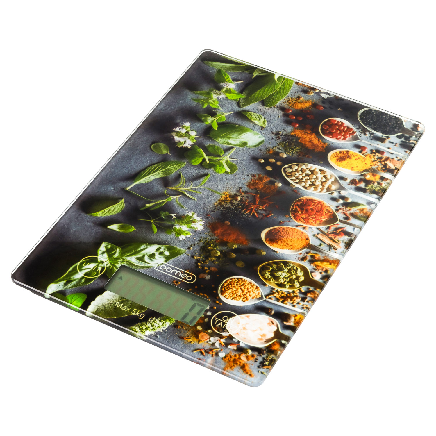 Весы кухонные DOMEO электронные до 5 кг 23х16 см со специями